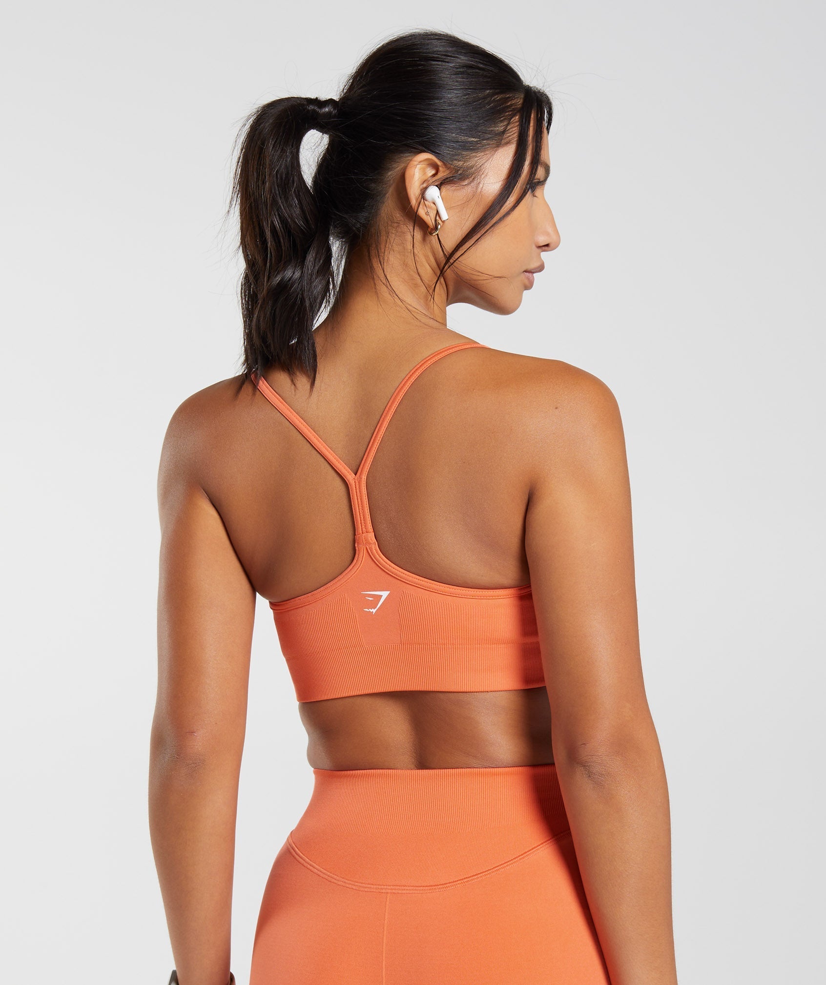 Sweat Seamless Sports Bra in Aerospace Orange - view 2