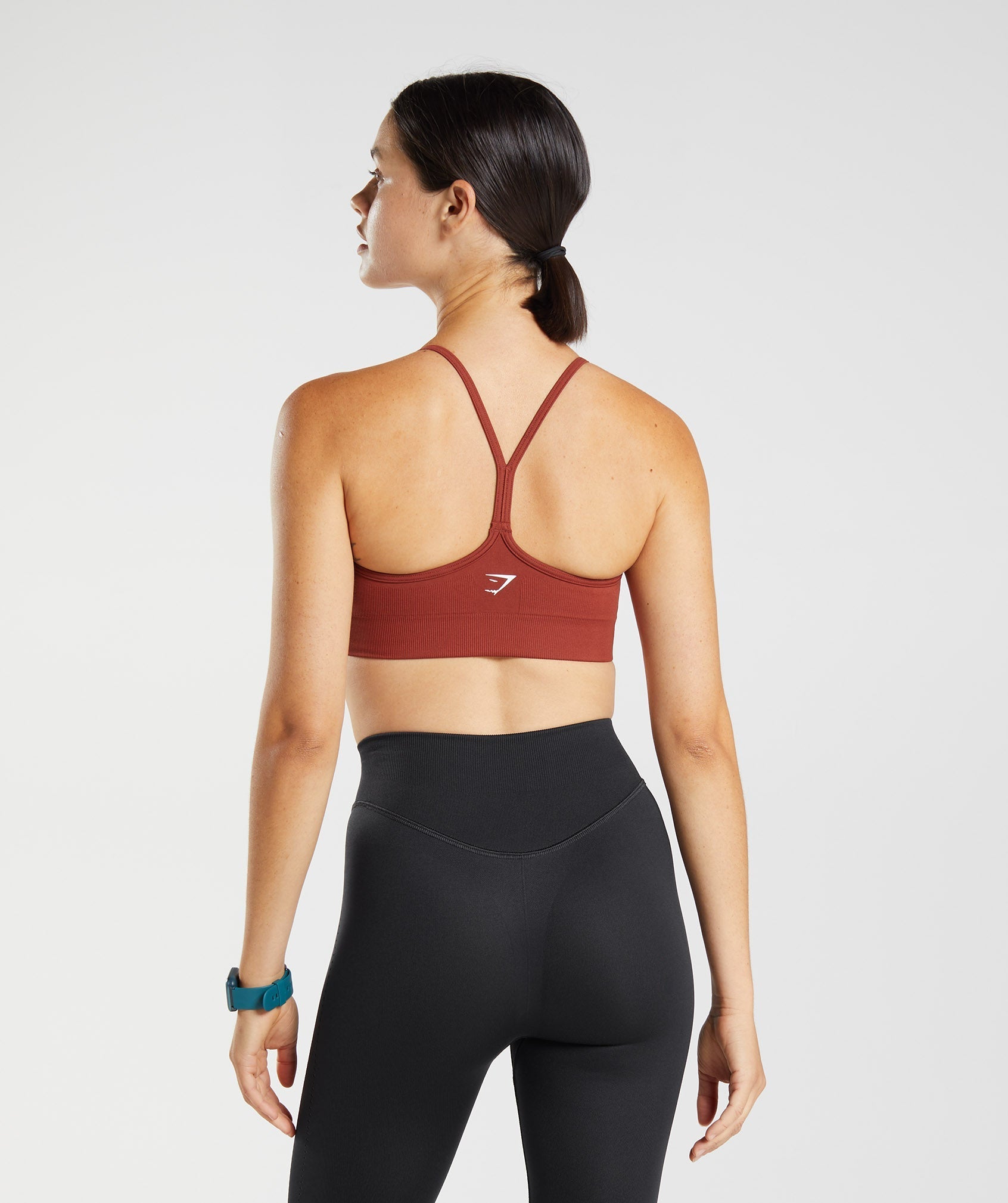 Sweat Seamless Sports Bra in Rosewood Red - view 3