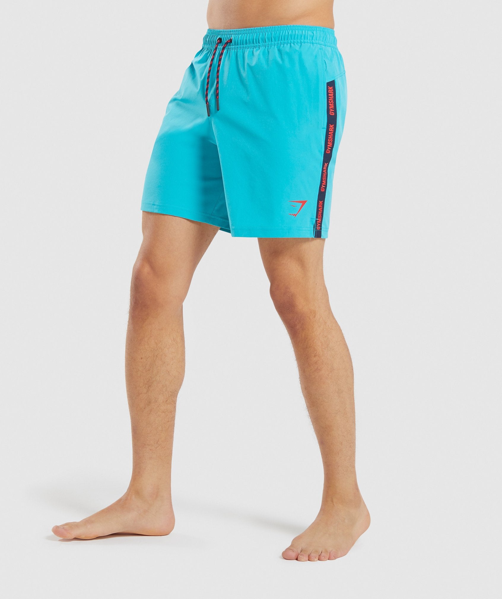 Taped Swim Shorts in Teal