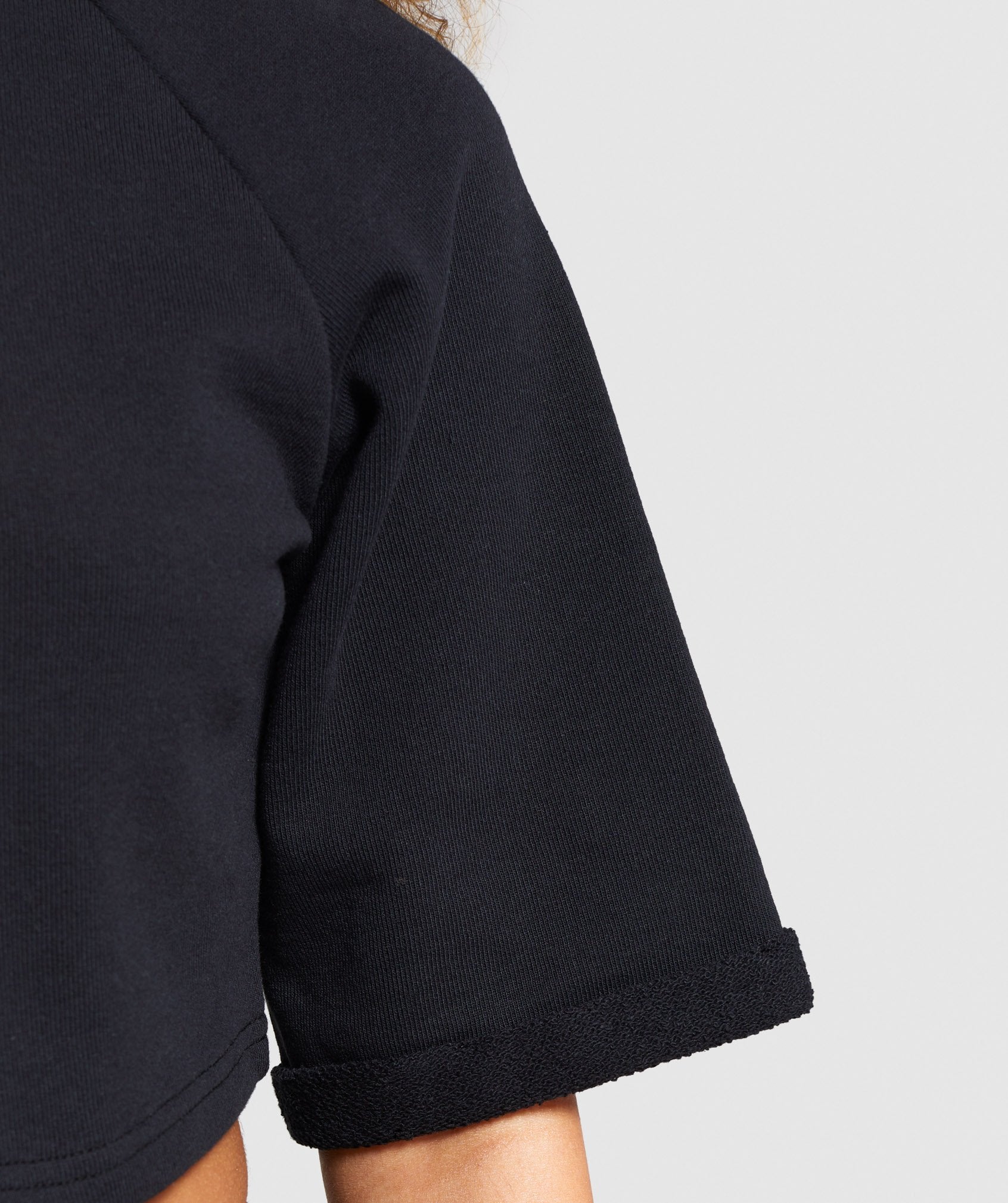 The Visionaries Boxy Cropped Sweater in Black - view 5