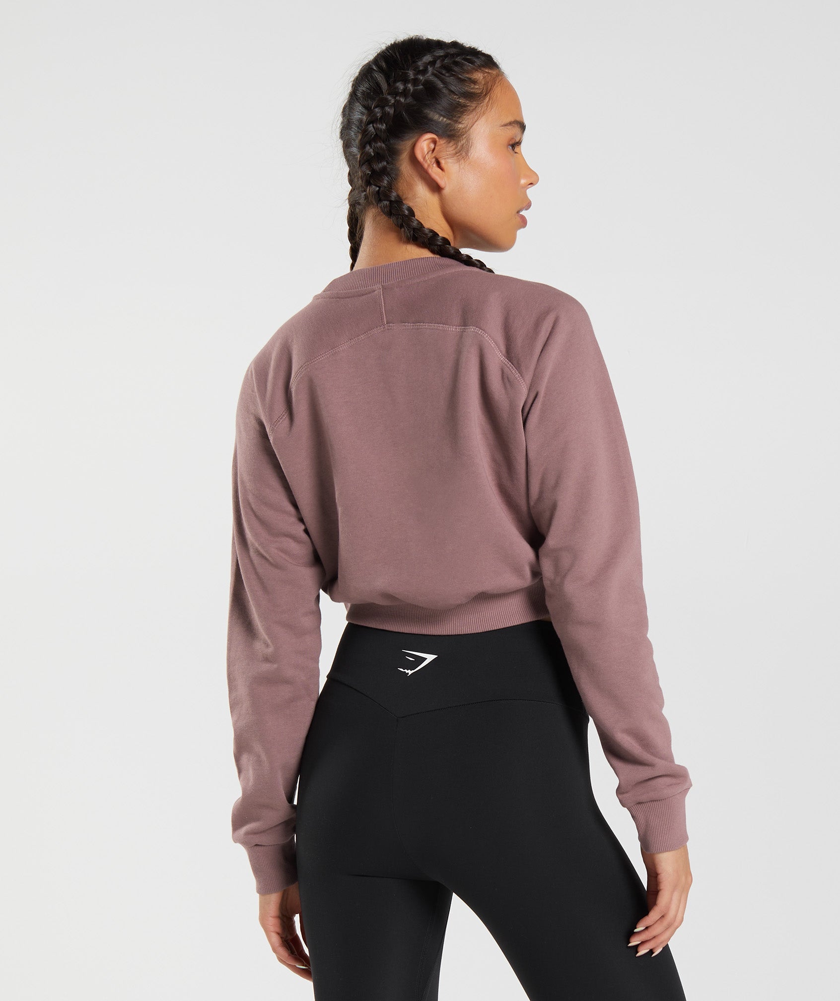 Training Cropped Sweater in Dusty Maroon - view 2