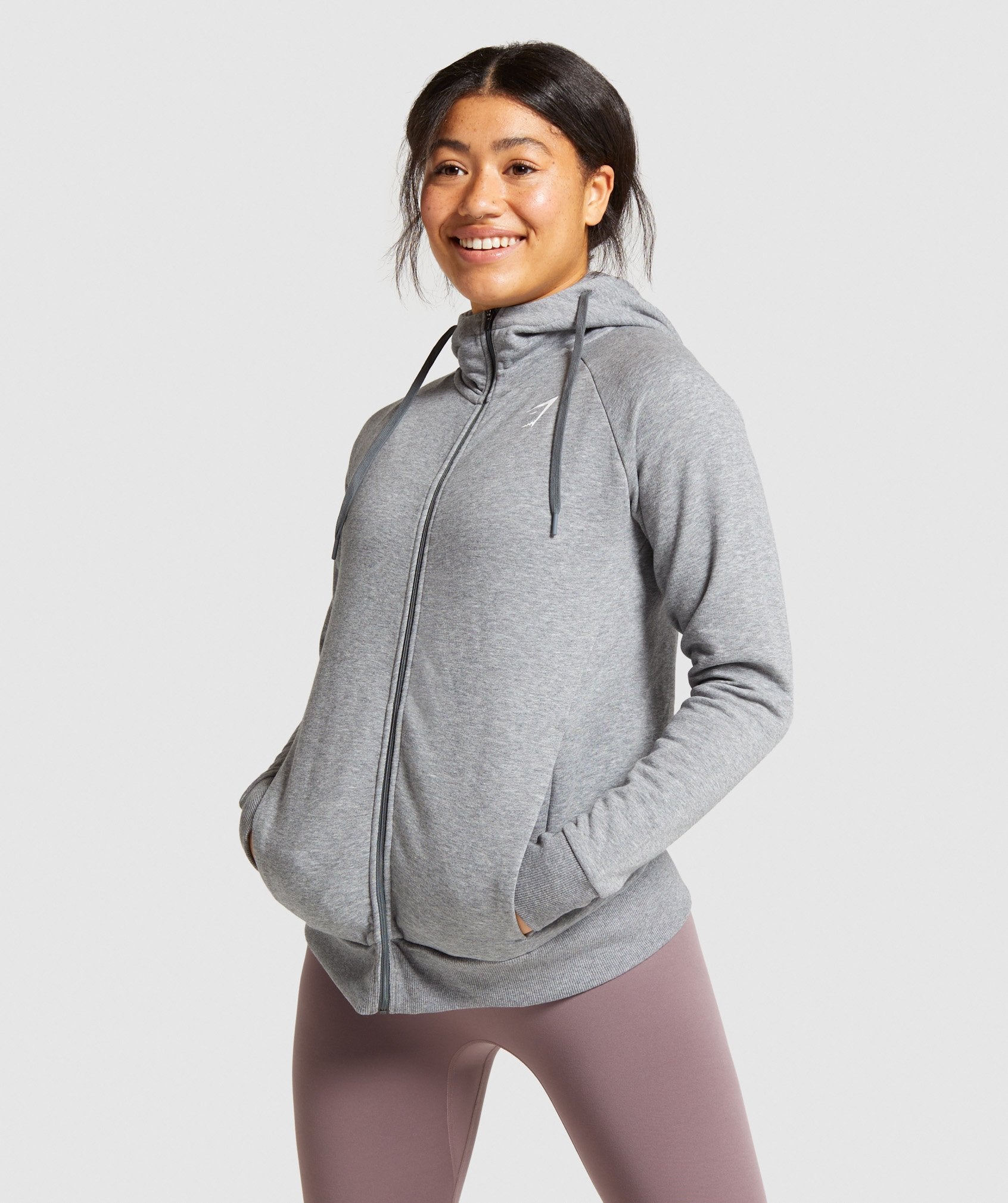 Training Zip Up Hoodie in Charcoal Marl