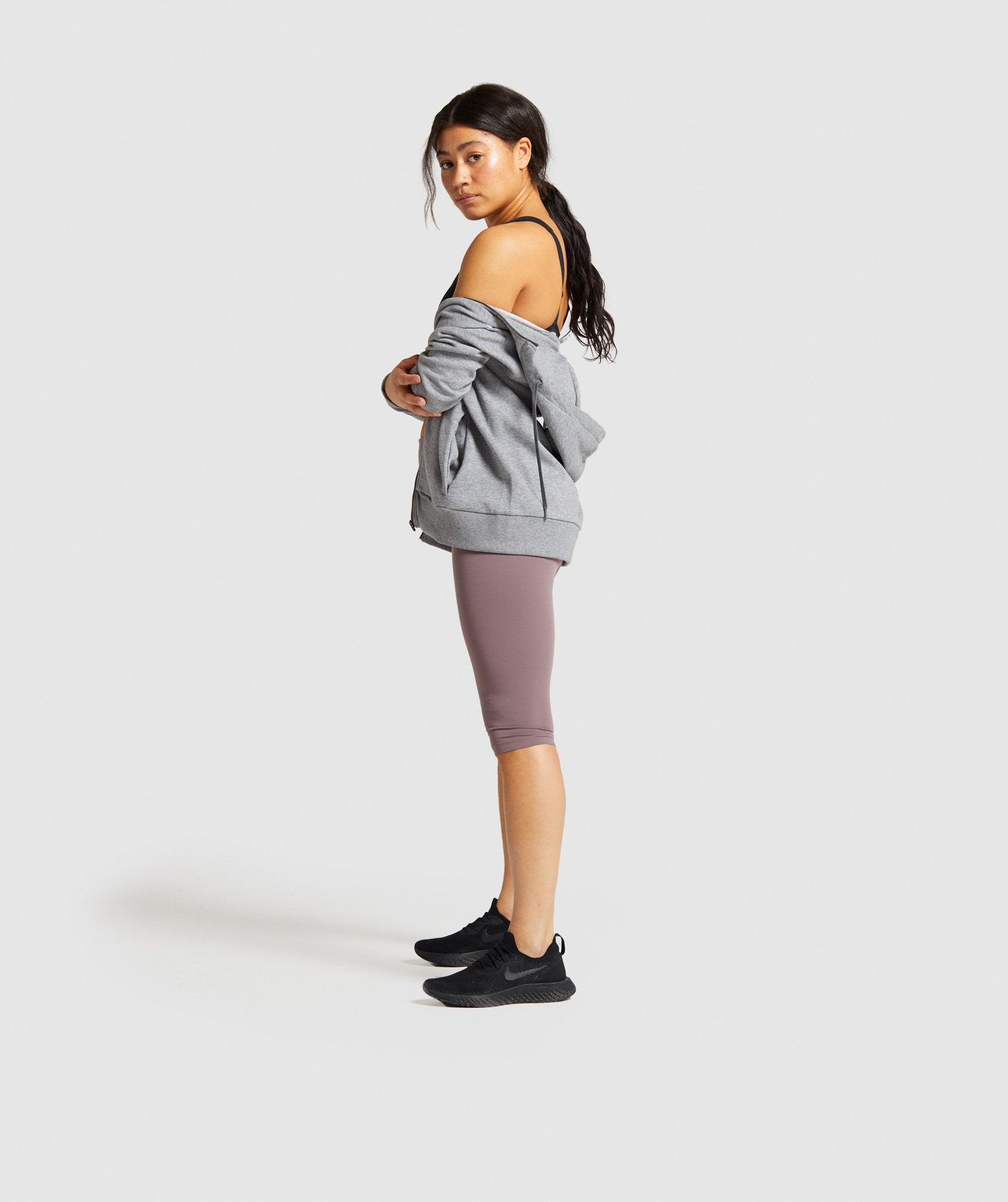 Training Zip Up Hoodie in Charcoal Marl