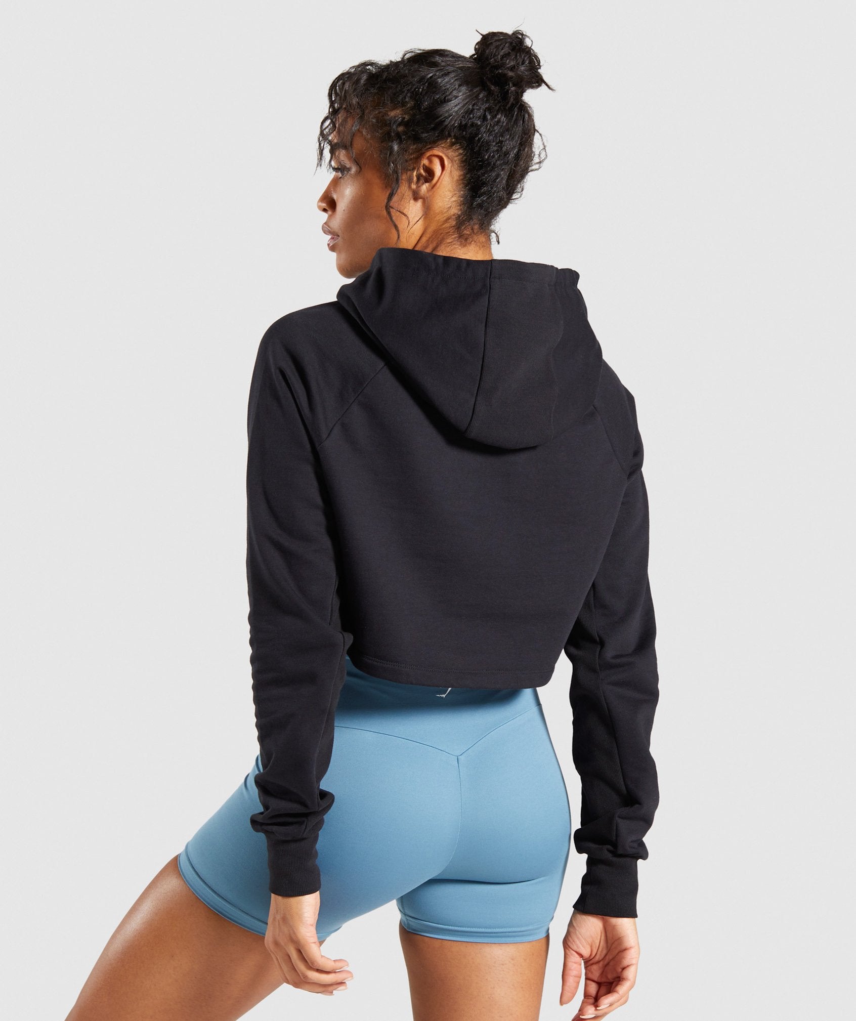 Gymshark Training Cropped Hoodie - Black Image B