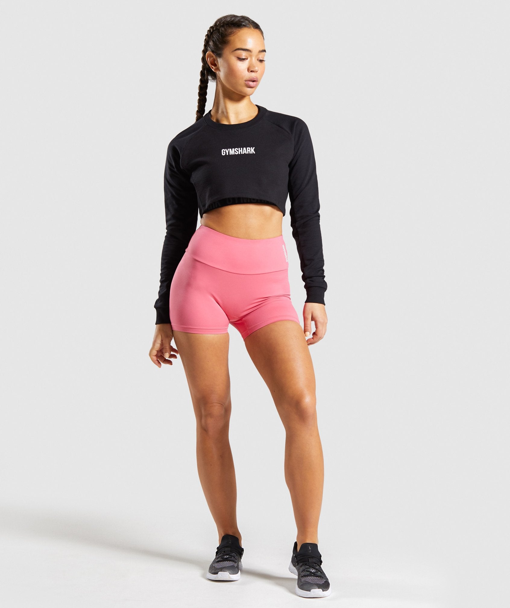 Gymshark Training Cropped Sweater - Black Image D