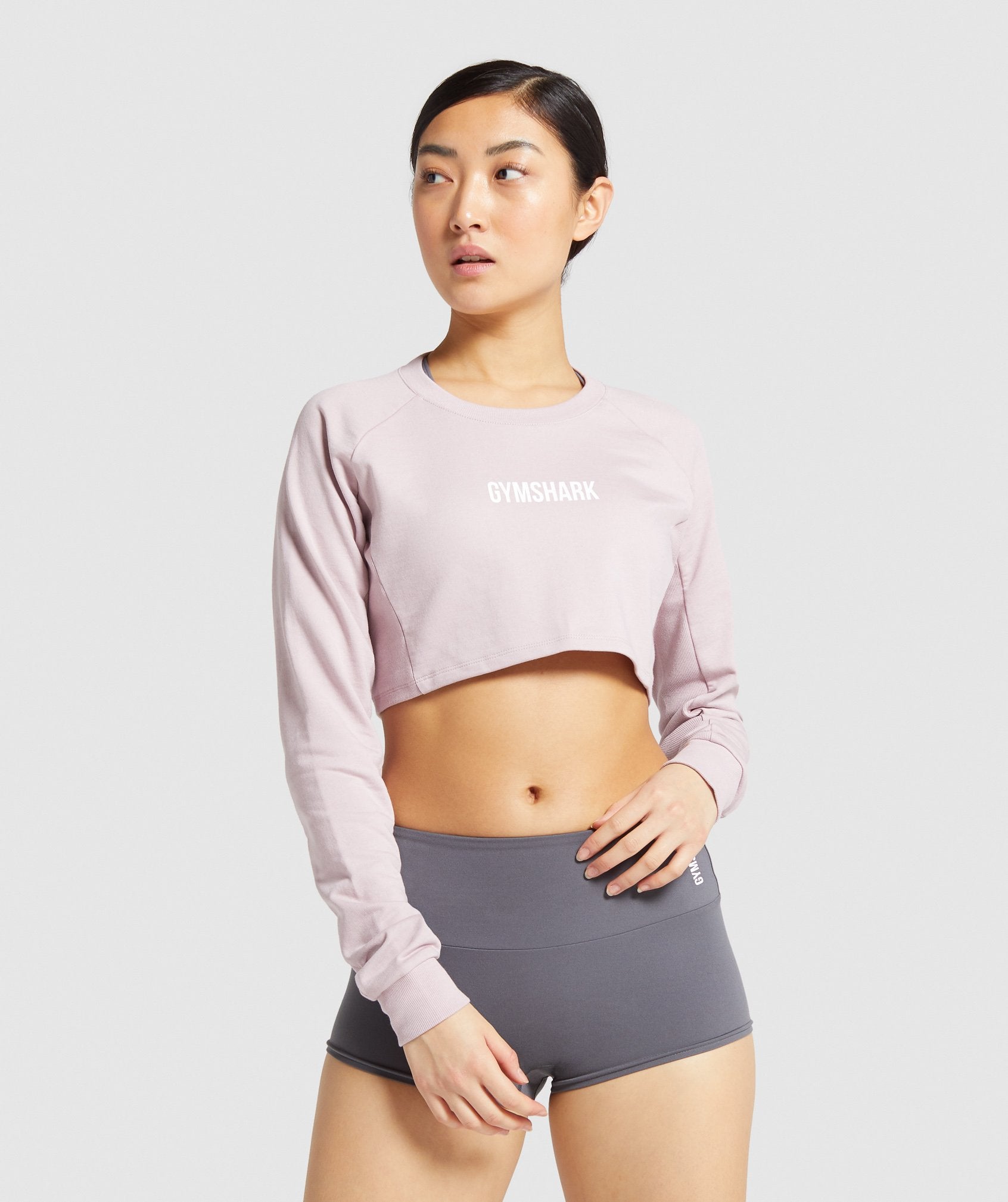 Gymshark Training Cropped Sweater - Pink Image A