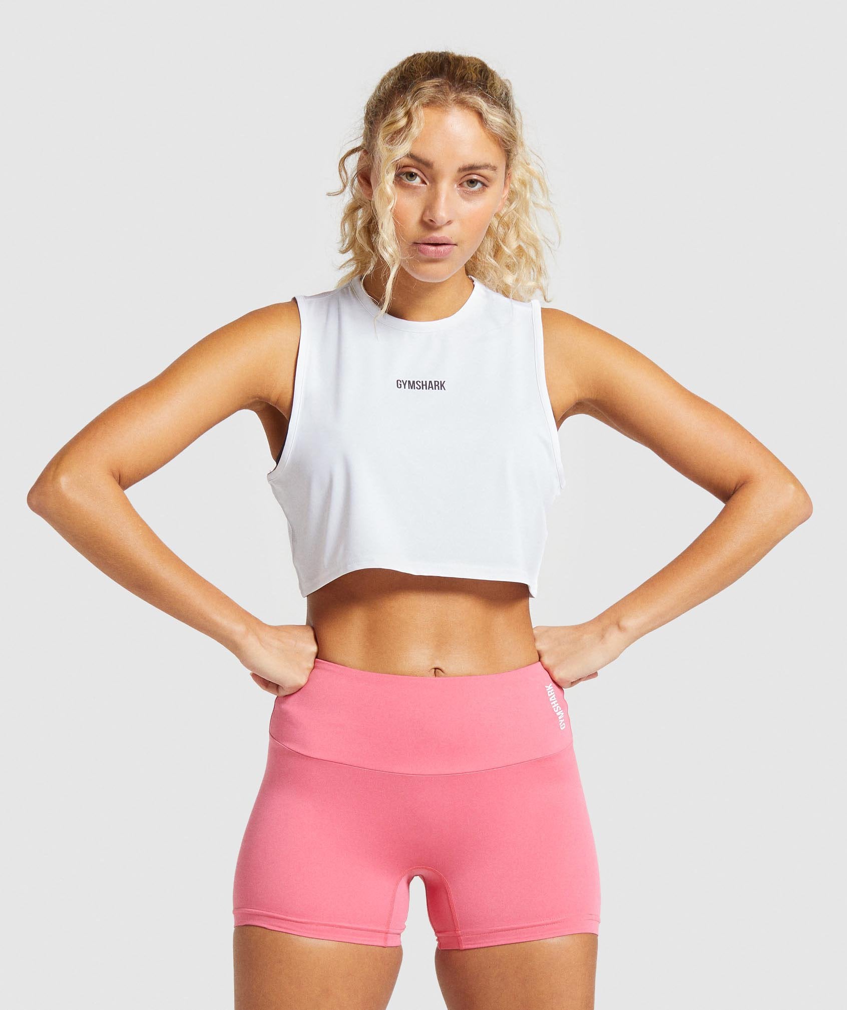 Gymshark Training Cropped Tank - White Image A