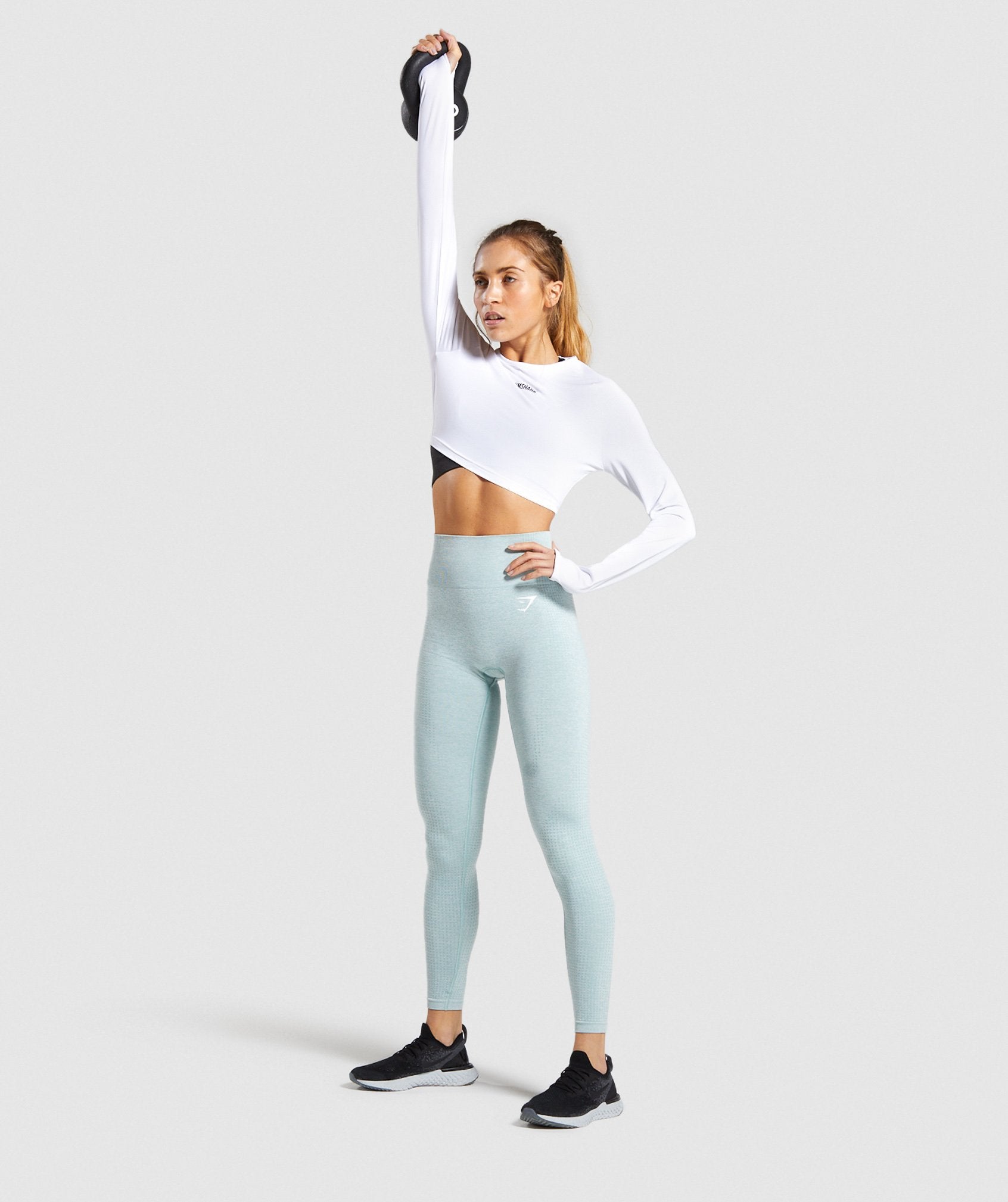 Gymshark Training Long Sleeve Crop Top - White Image D