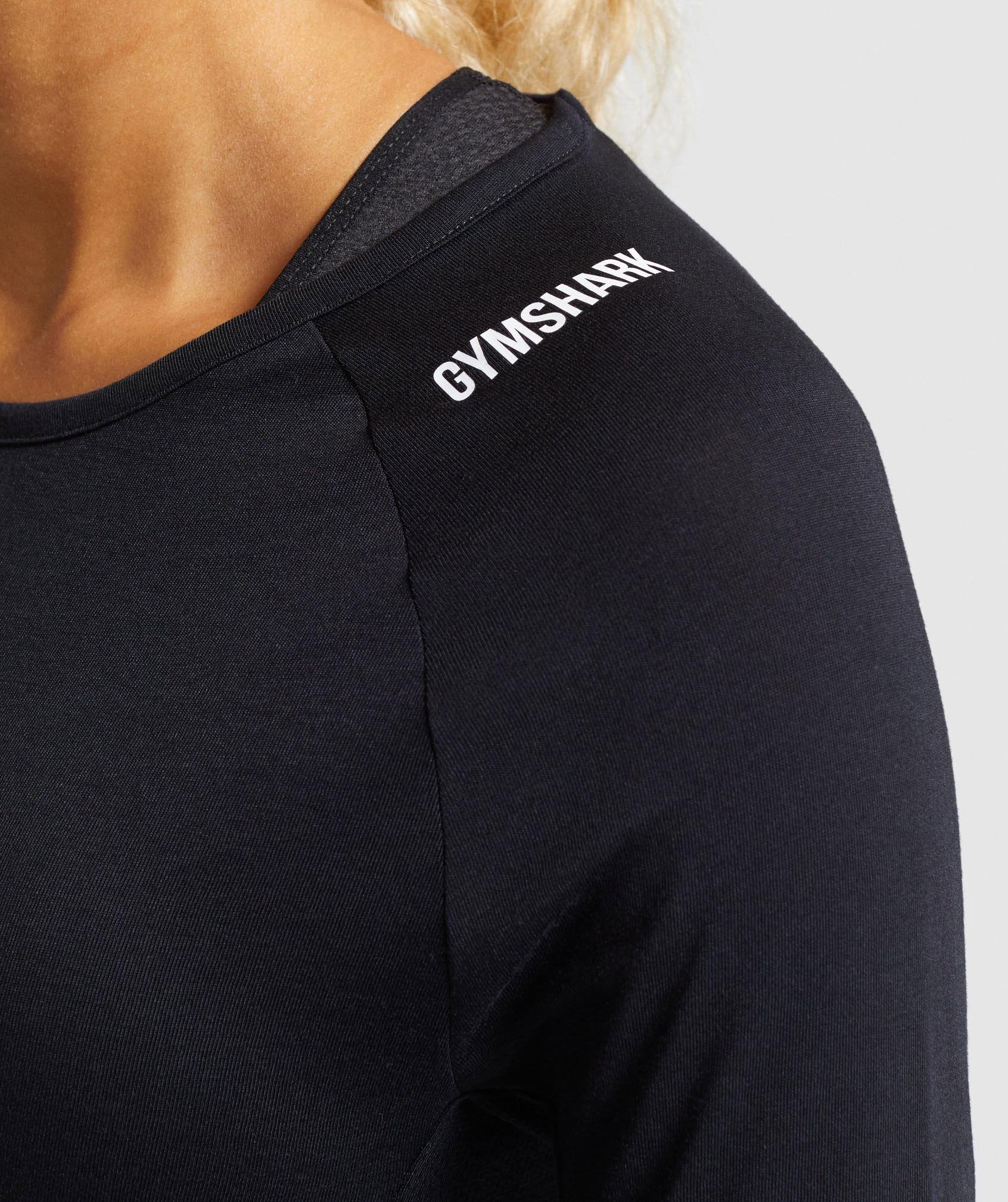 Gymshark Training Long Sleeve Top - Black Image D2