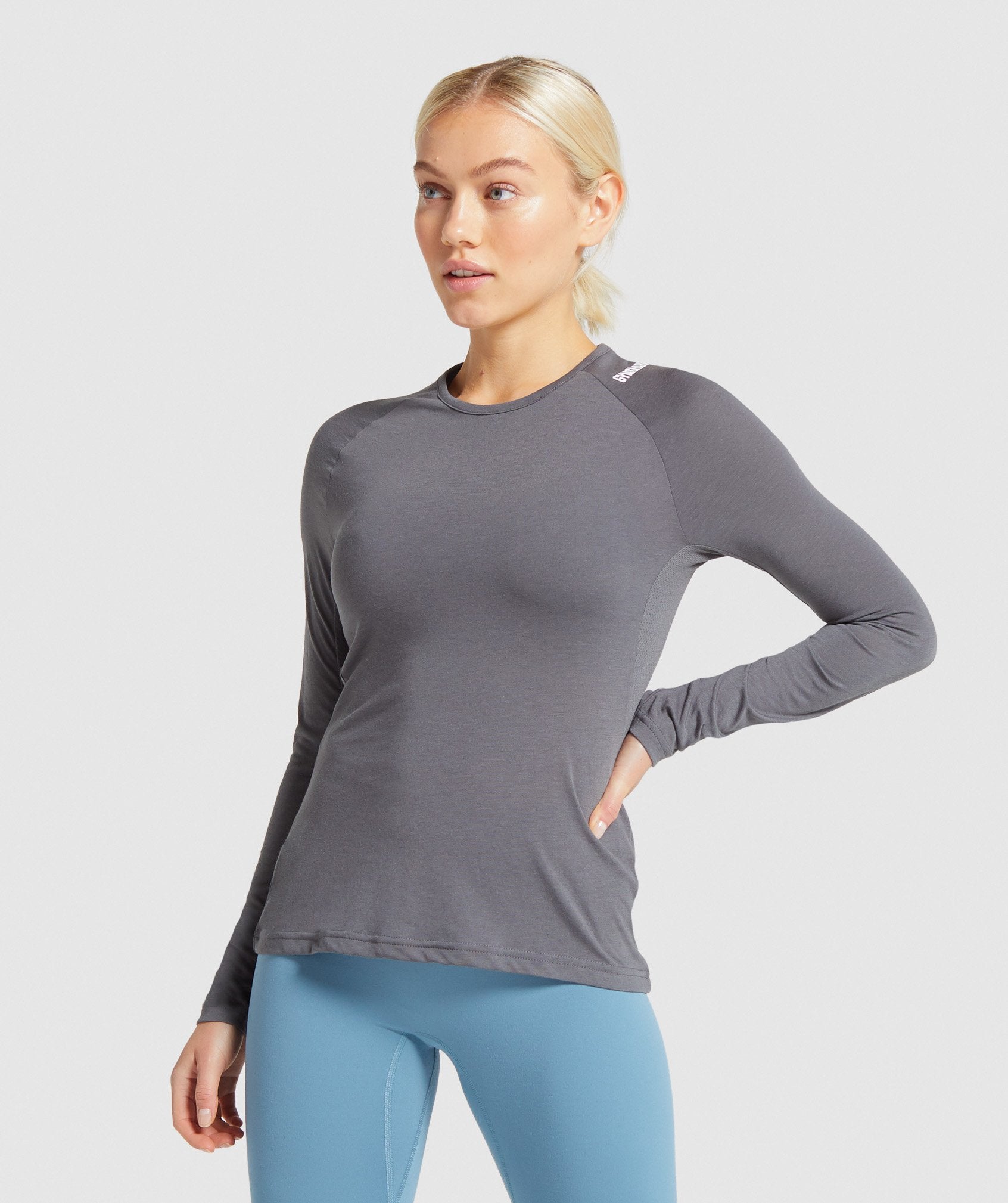 Gymshark Training Long Sleeve Top - Charcoal Image A