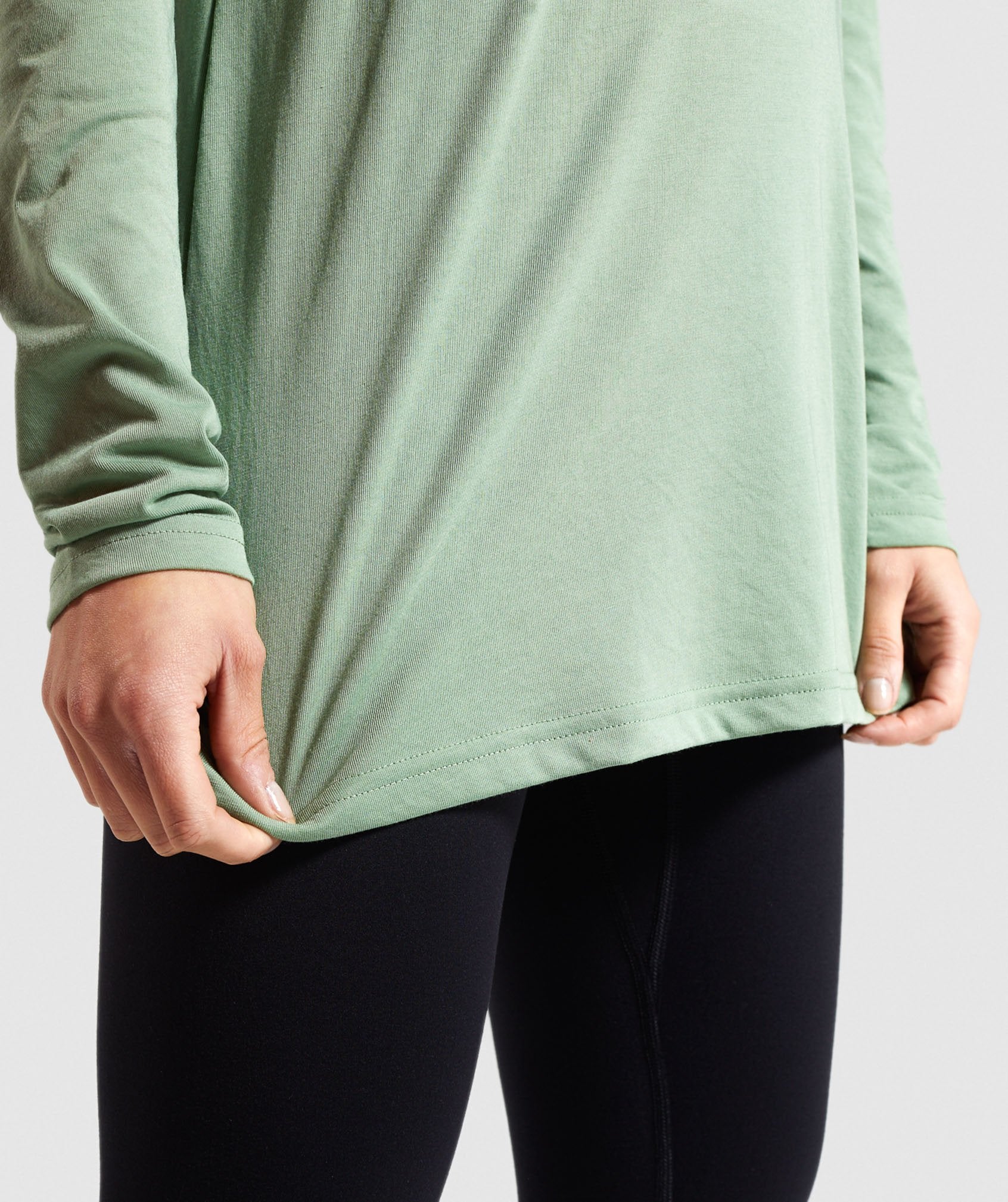 Gymshark Training Oversized Long Sleeve Tee - Green Image D2