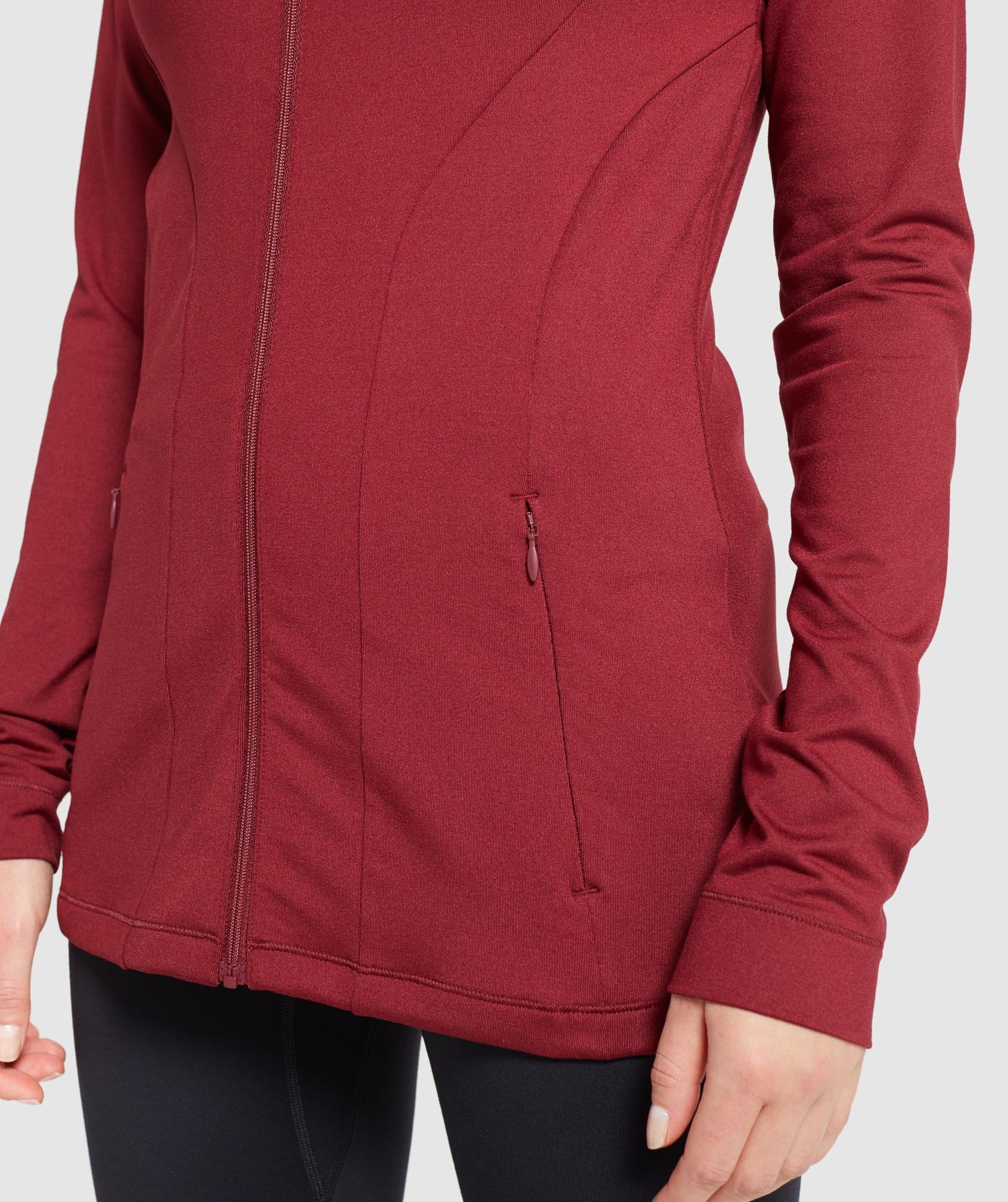 Gymshark Training Zip Up Jacket - Claret Image D2