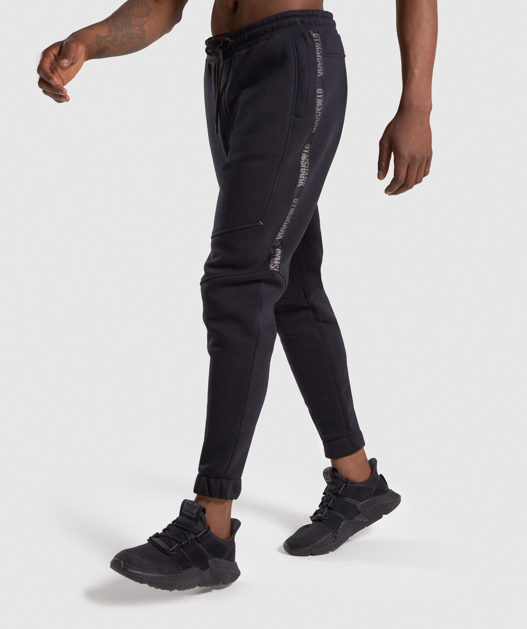 Taped Joggers in Black - view 1