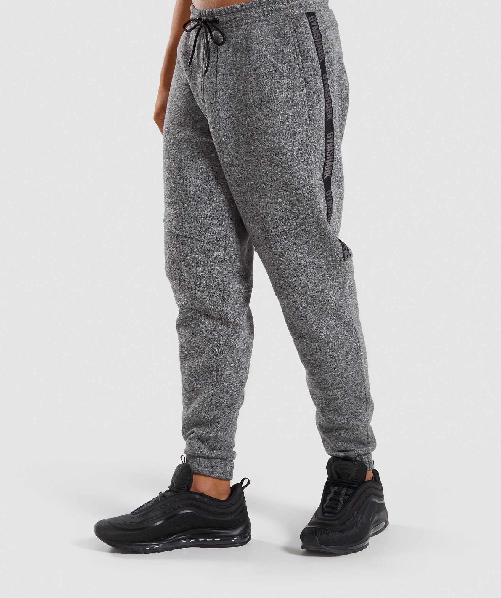 Taped Joggers in Grey Marl - view 1