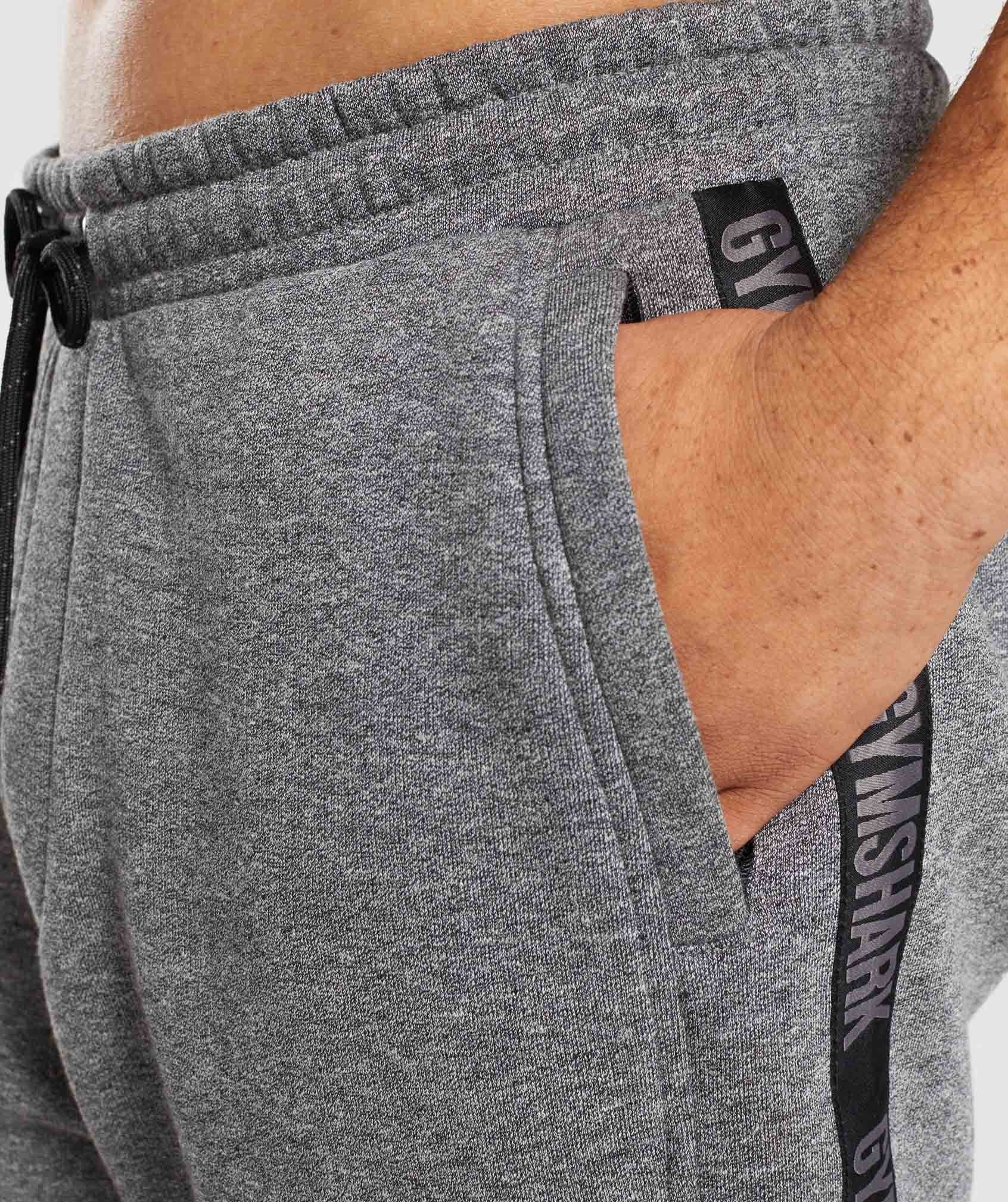 Taped Joggers in Grey Marl - view 5