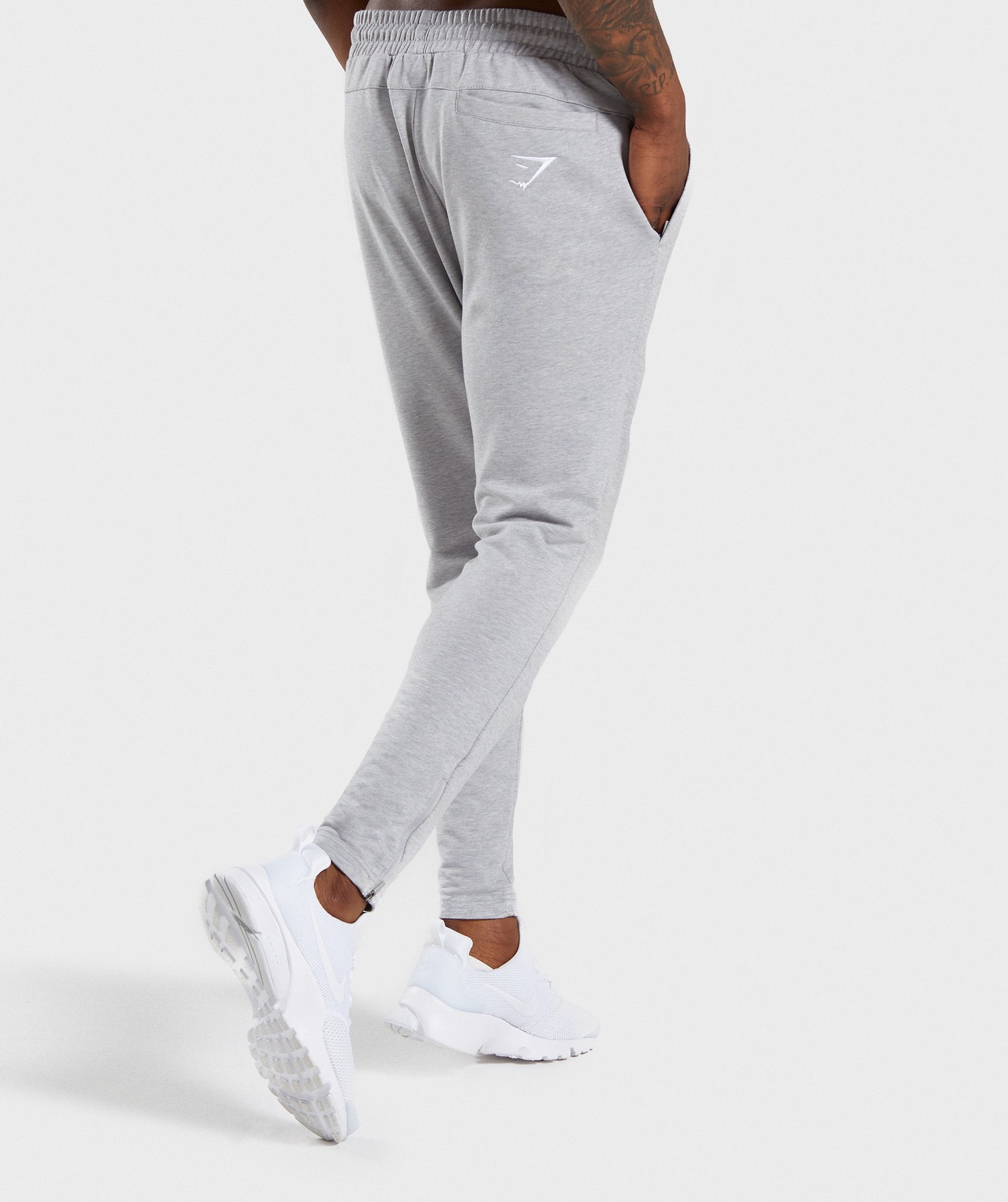 Tapered Bottoms in Light Grey Marl - view 2