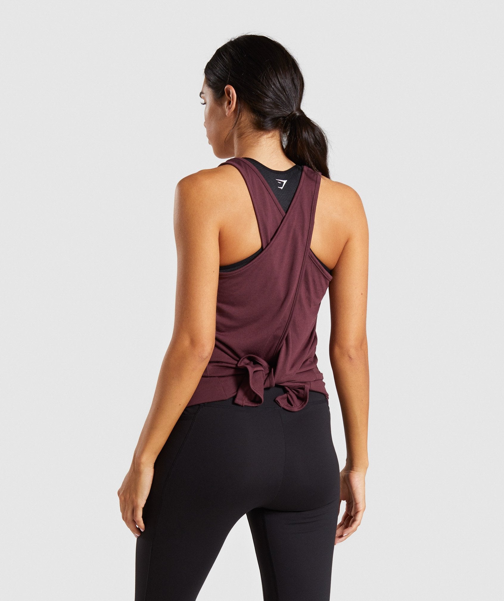 Tie Back Vest in Berry Red