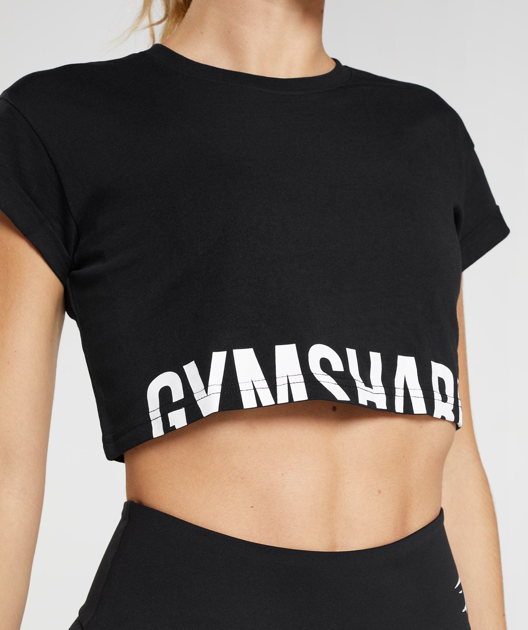 Fraction Crop Top in Black - view 3