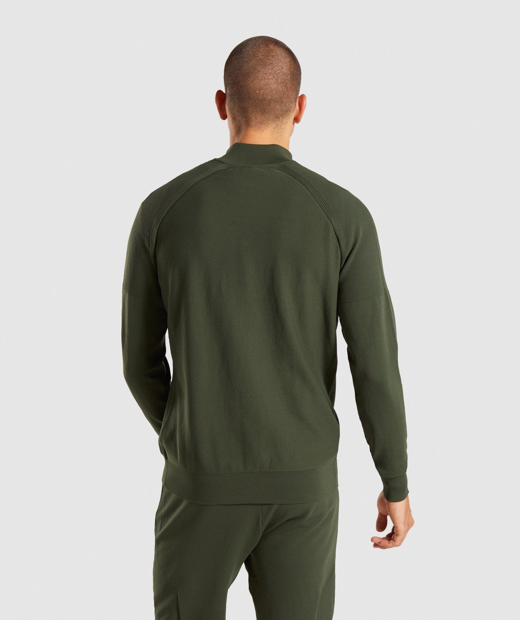 True Knit Zip Up in Green - view 2