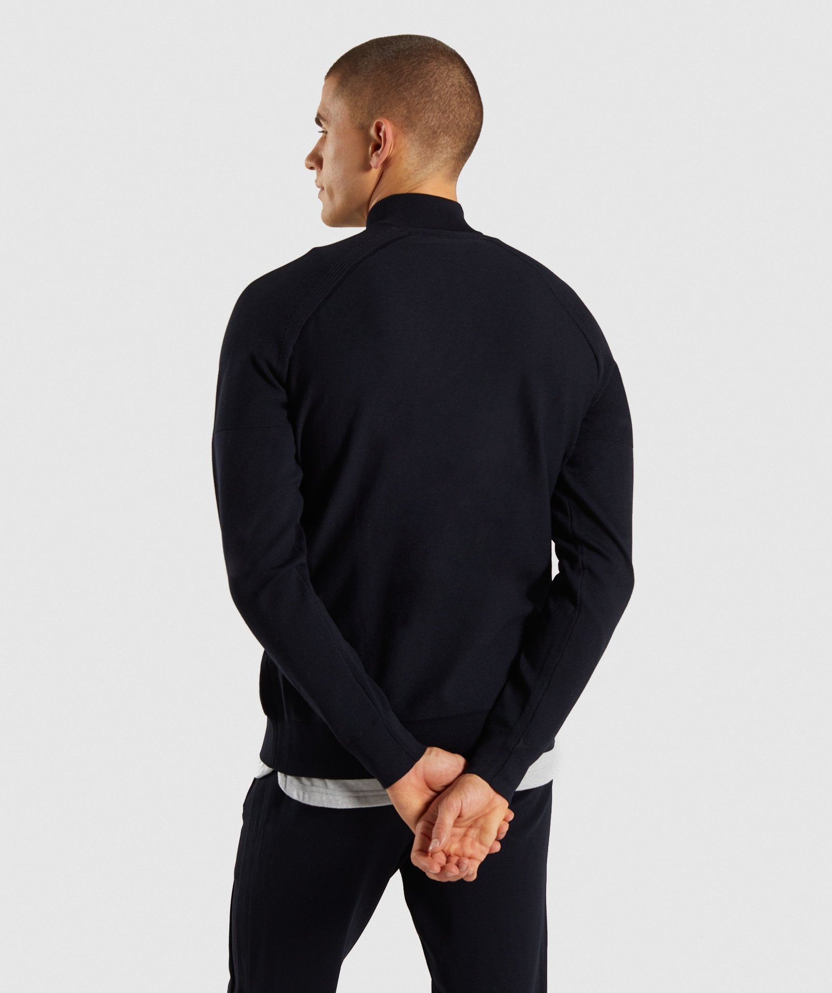 True Knit Zip Up in Black - view 2