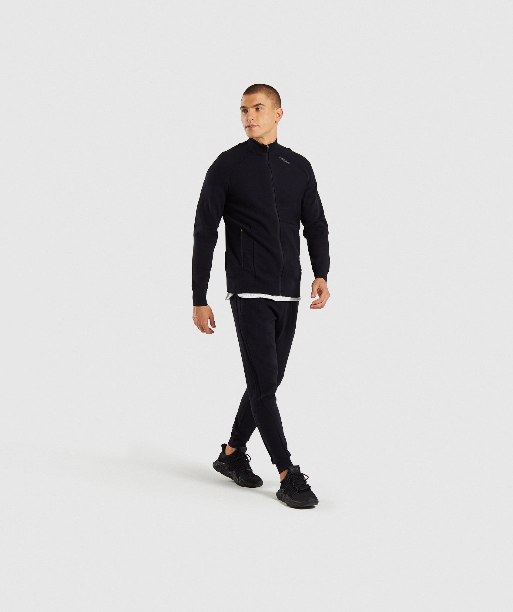 True Knit Zip Up in Black - view 4