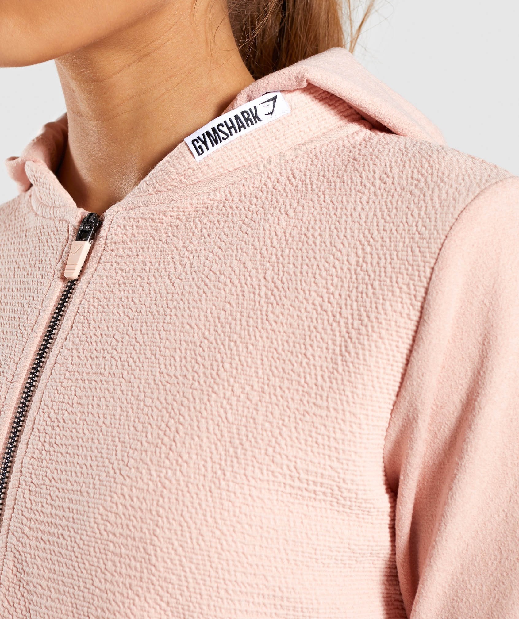 True Texture Hooded Bomber Jacket in Blush Nude - view 5