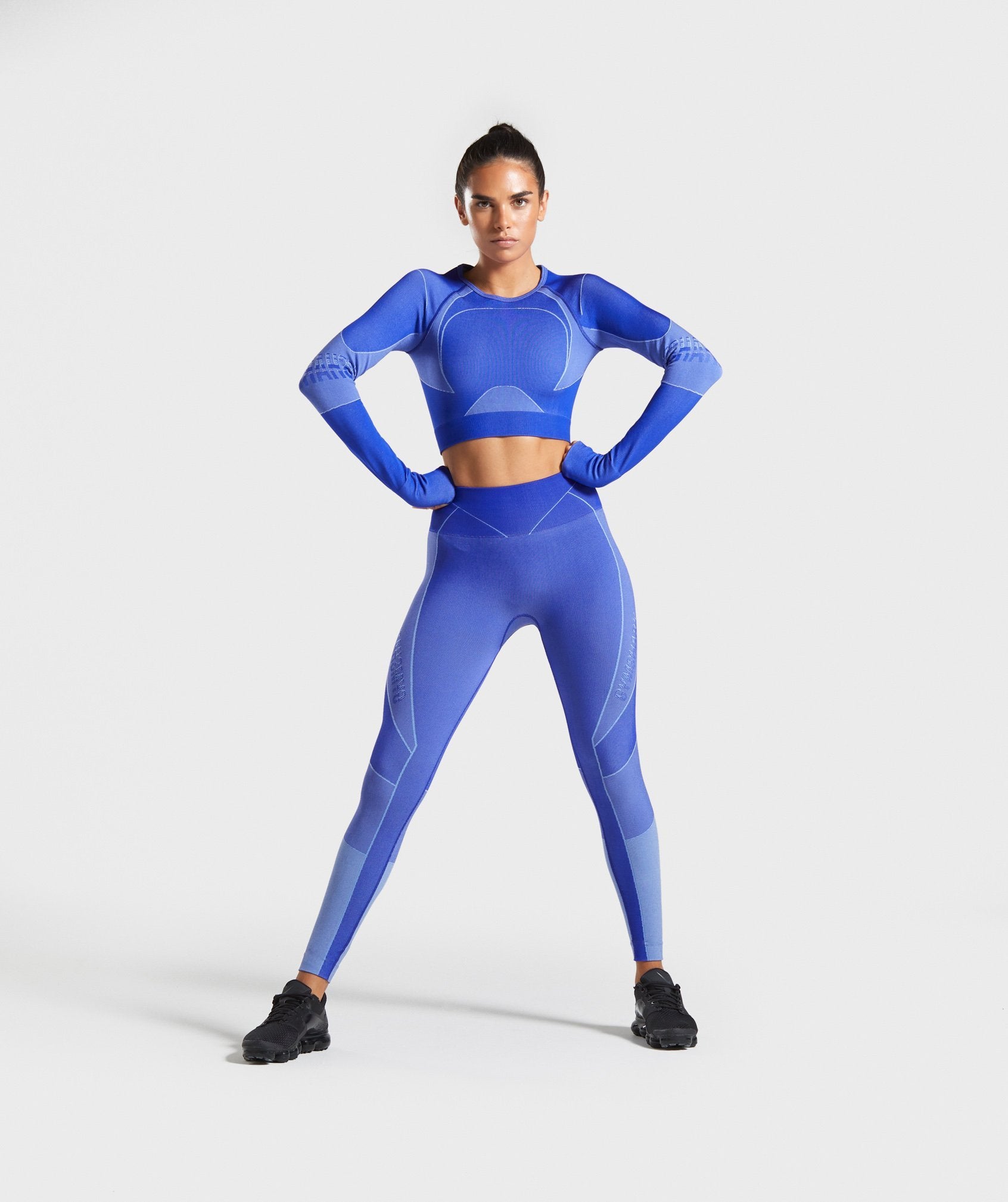 Turbo Seamless Crop Top in Cobalt Blue