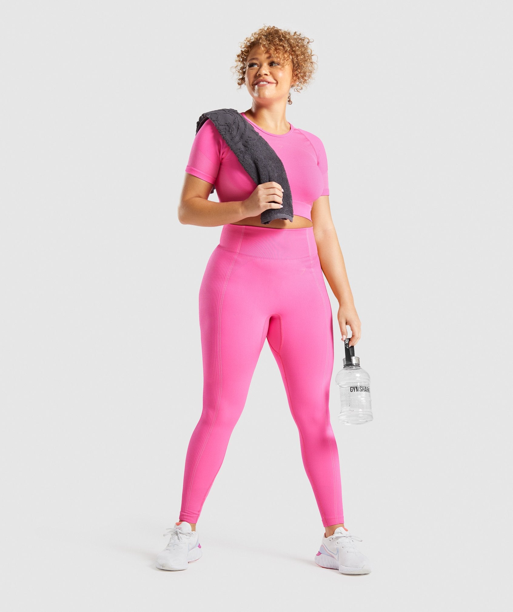 Ultra Seamless Crop Top in Cyber Pink - view 3