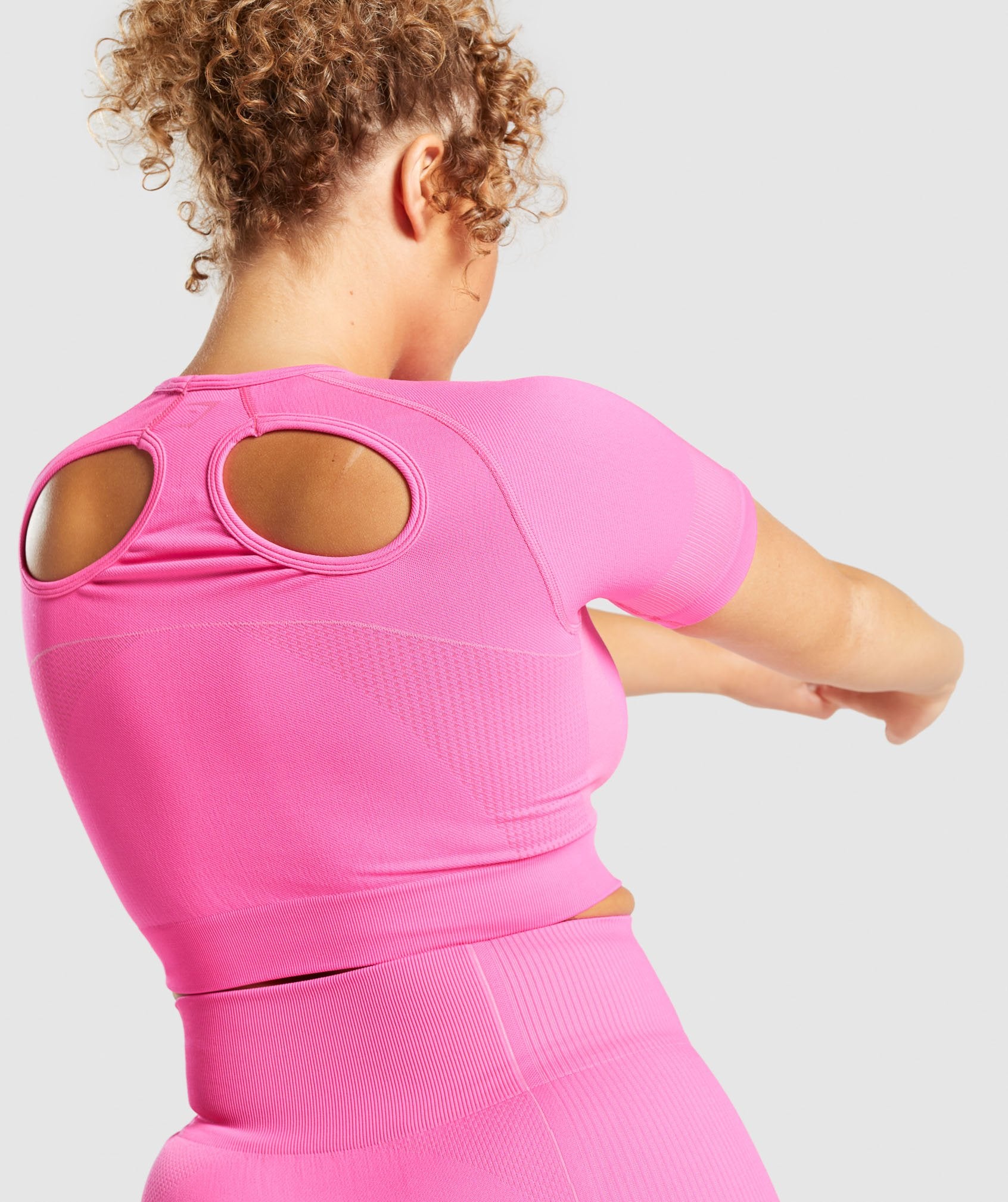 Ultra Seamless Crop Top in Cyber Pink - view 5