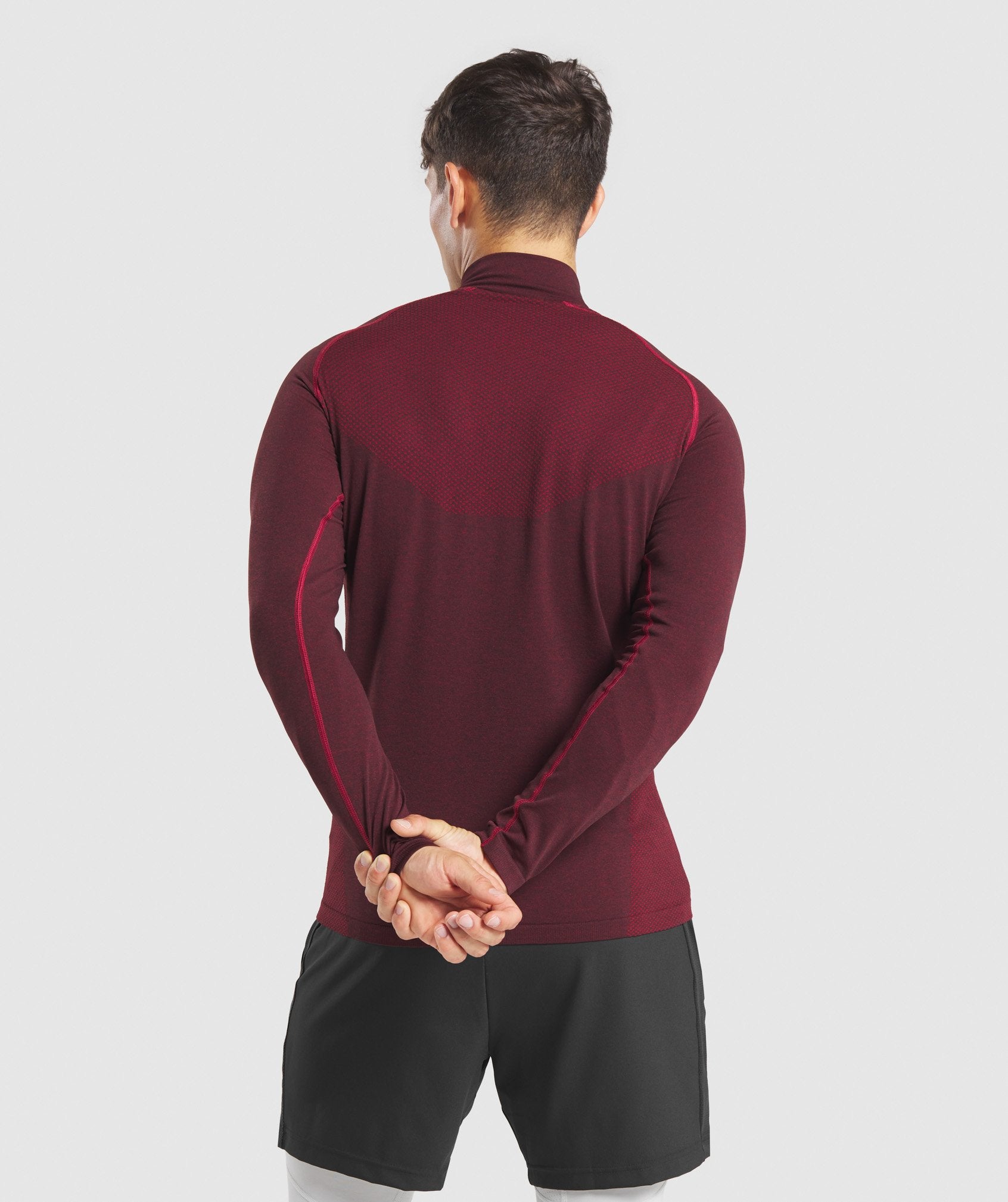 Vital Seamless 1/4 Zip Pullover in Burgundy Marl