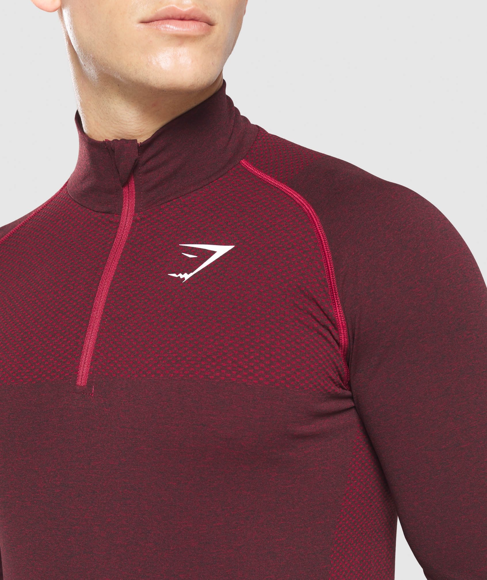 Vital Seamless 1/4 Zip Pullover in Burgundy Marl