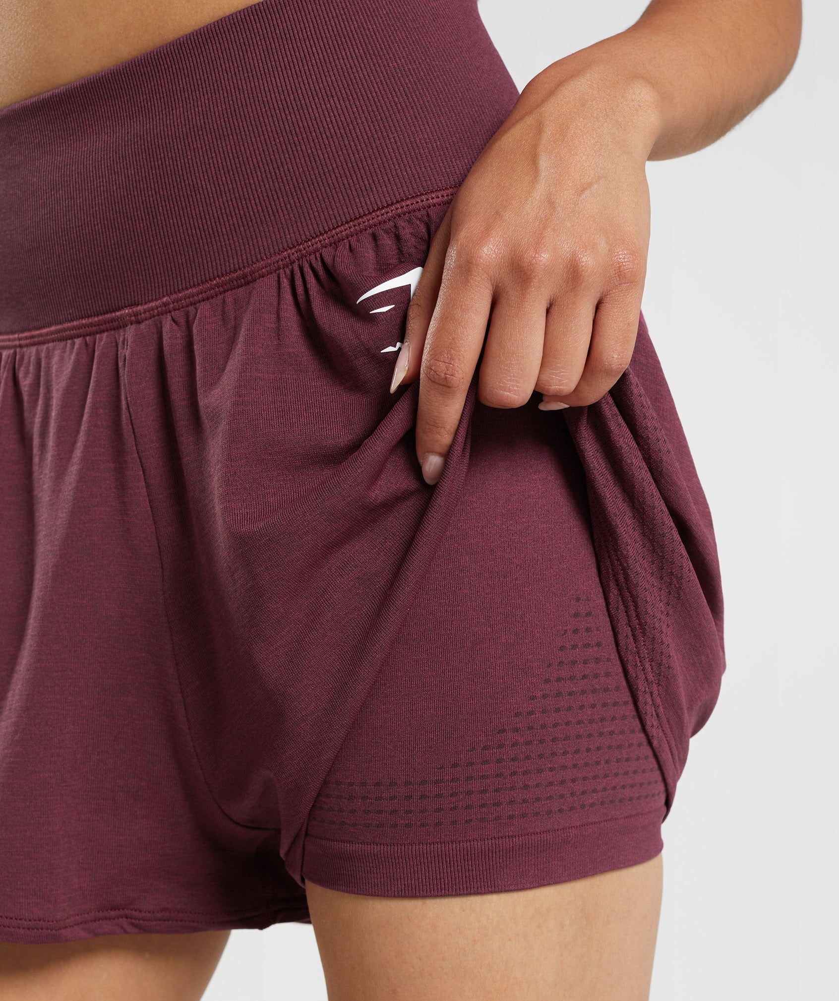 Vital Seamless 2.0 2-in-1 Shorts in Baked Maroon Marl - view 5