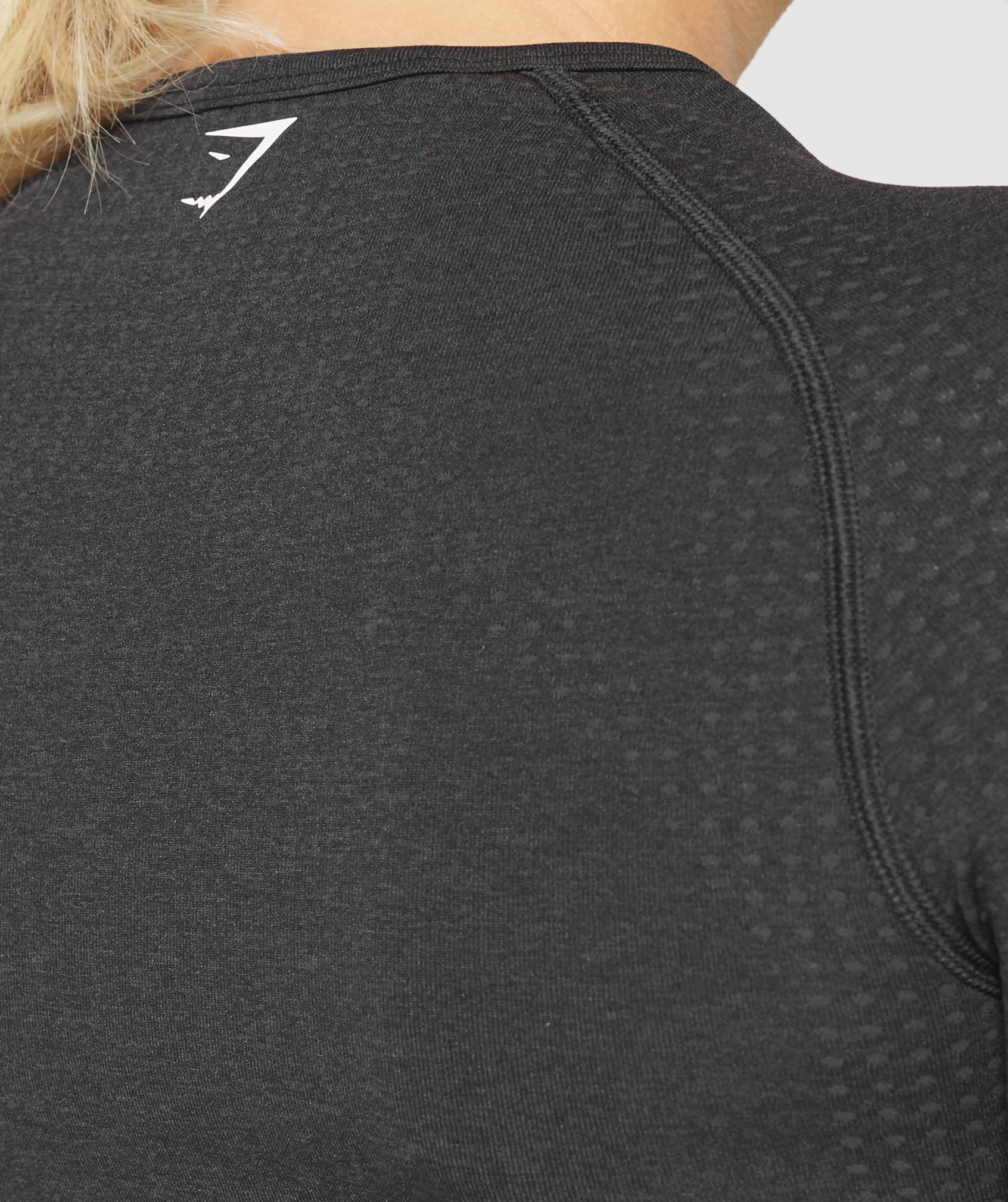 Vital Seamless Long Sleeve Crop Top in Black Marl - view 6