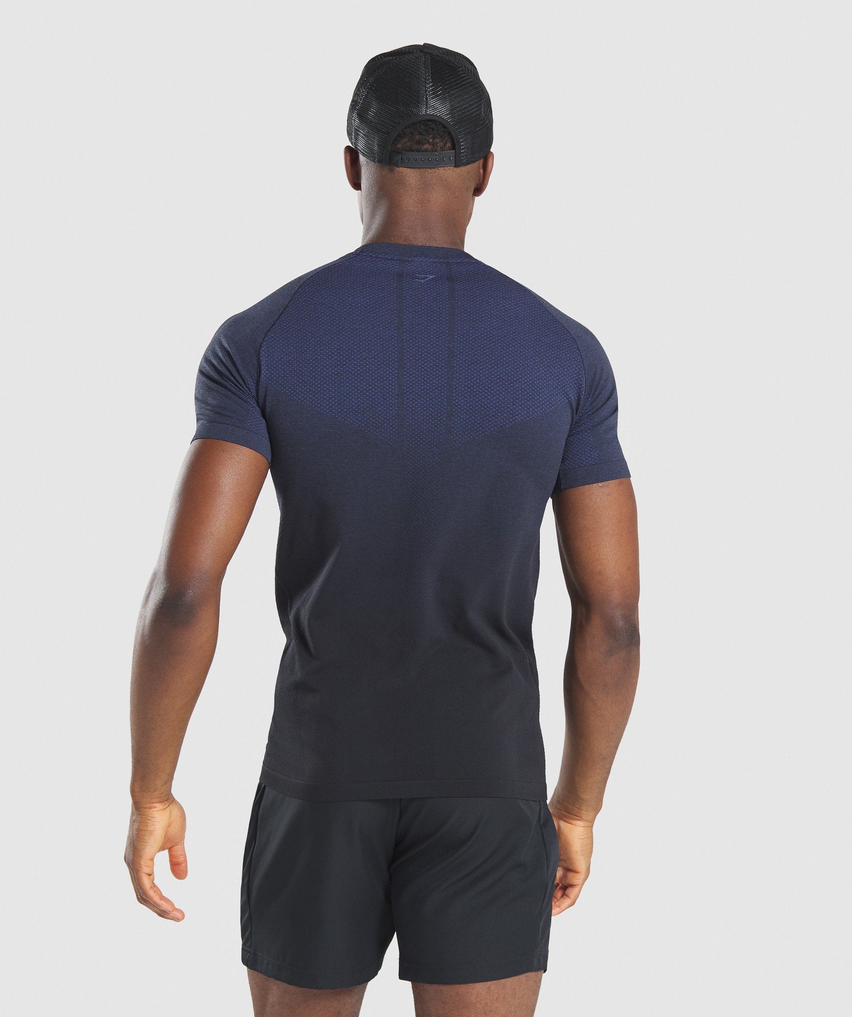 Vital Ombre Seamless T-Shirt in Black/Dark Blue - view 3