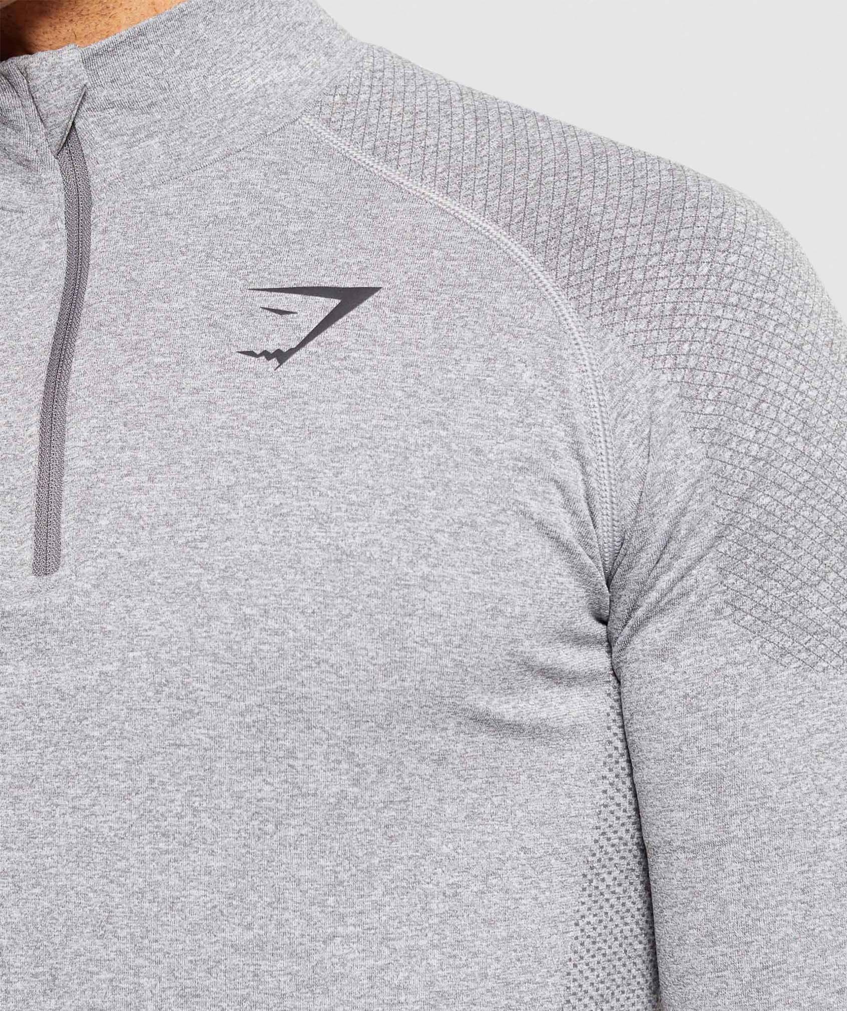 Vital Seamless 1/4 Zip Pullover in Grey Marl - view 6