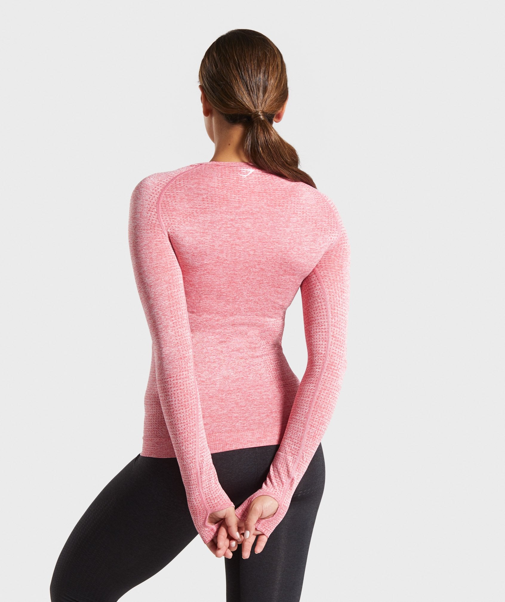 Vital Seamless Long Sleeve T-Shirt in Pink Marl