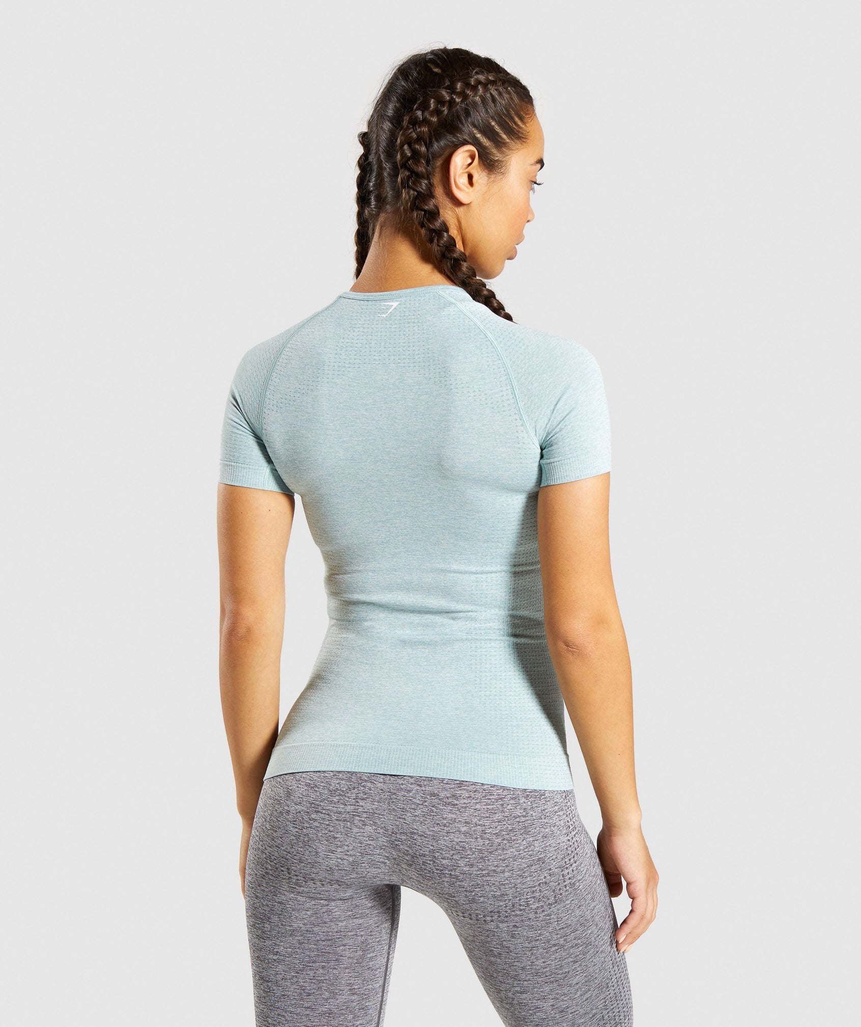 Gymshark Vital Seamless T-Shirt - Light Green Marl Image B