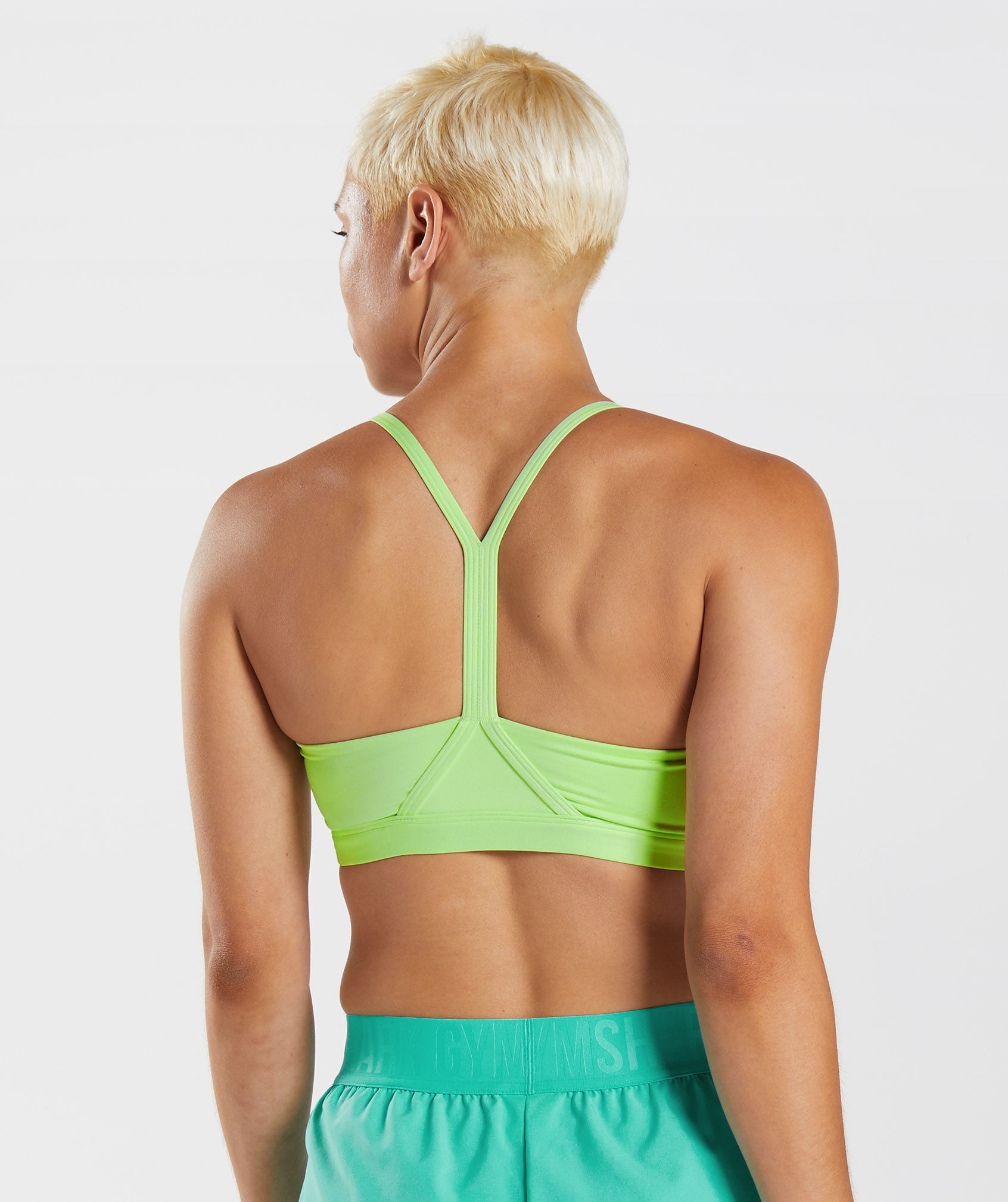 V Neck Sports Bra in Kiwi Green - view 2