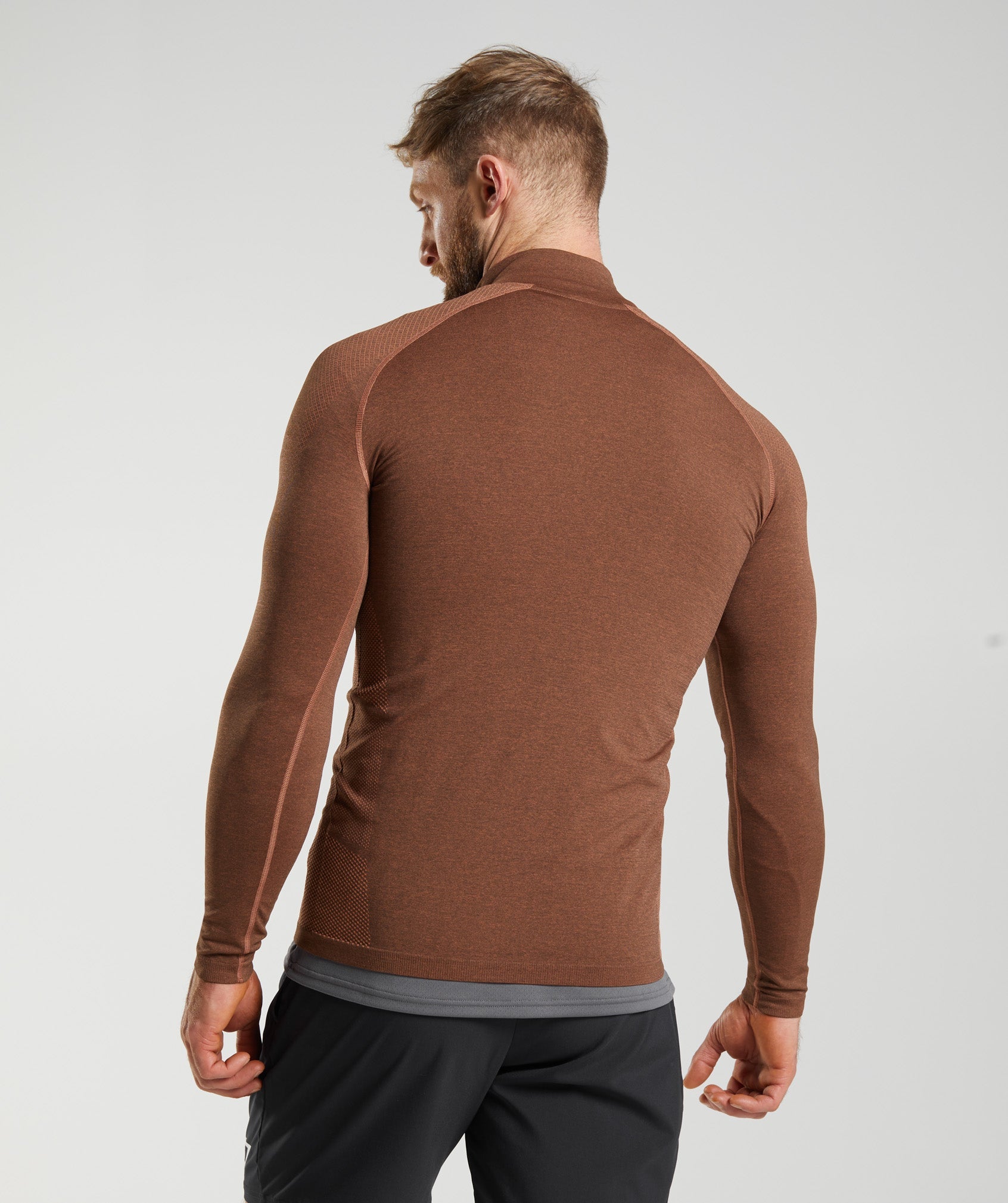 Vital 1/4 Zip in Persimmon Red/Truffle Brown - view 2