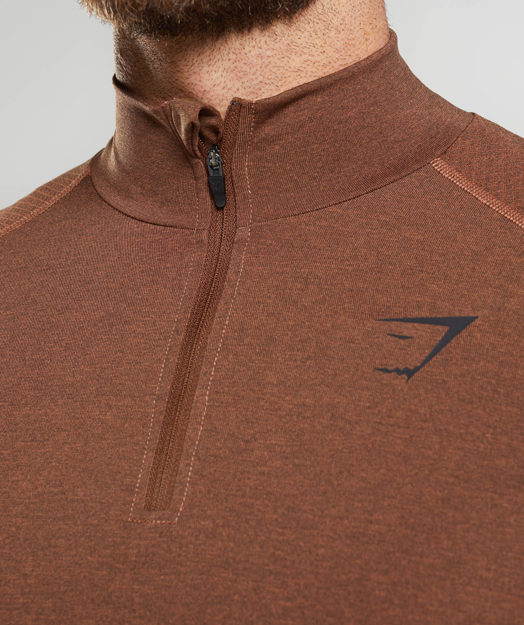 Vital 1/4 Zip in Persimmon Red/Truffle Brown - view 5