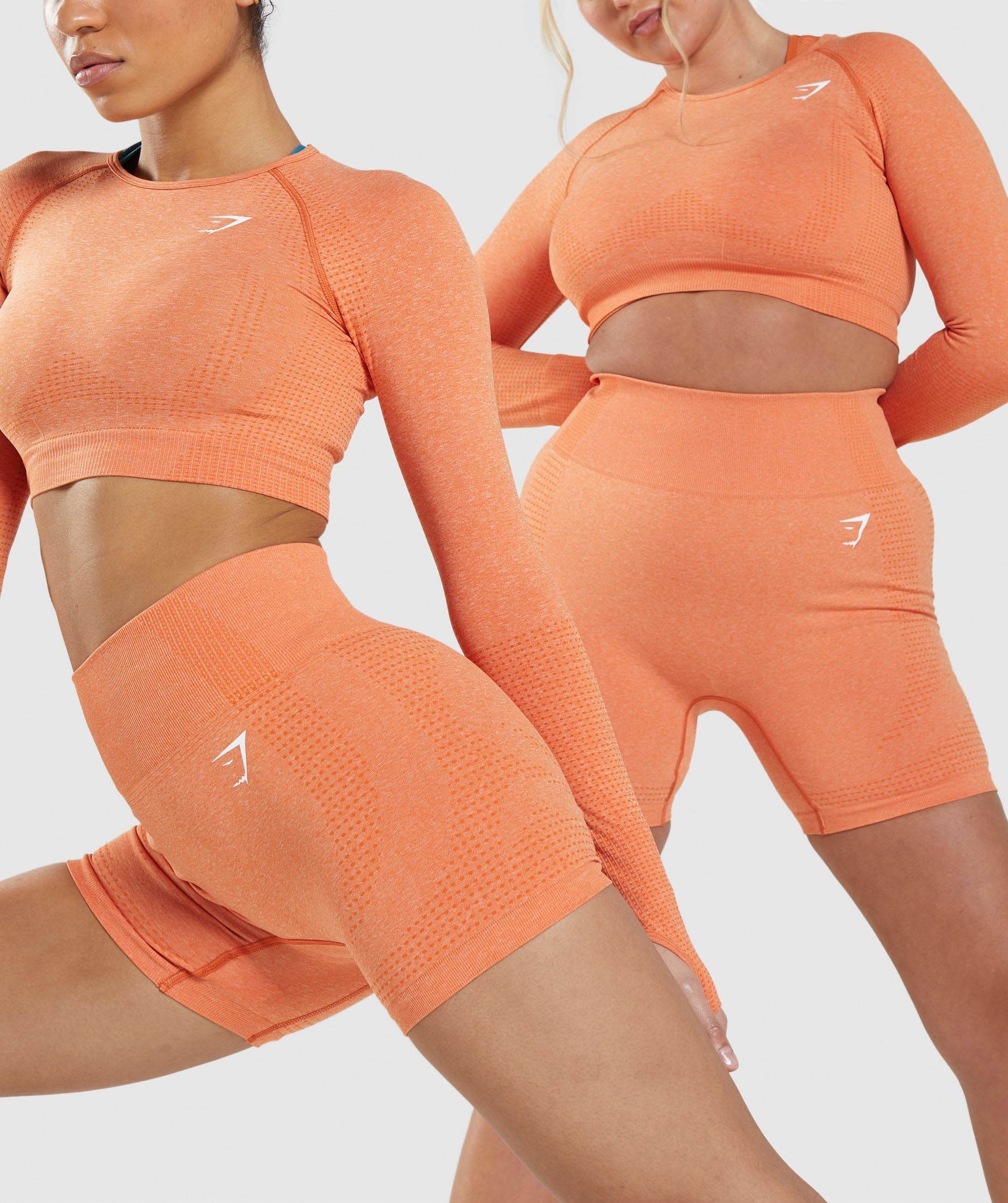 Vital Seamless 2.0 Shorts in Apricot Orange Marl - view 5