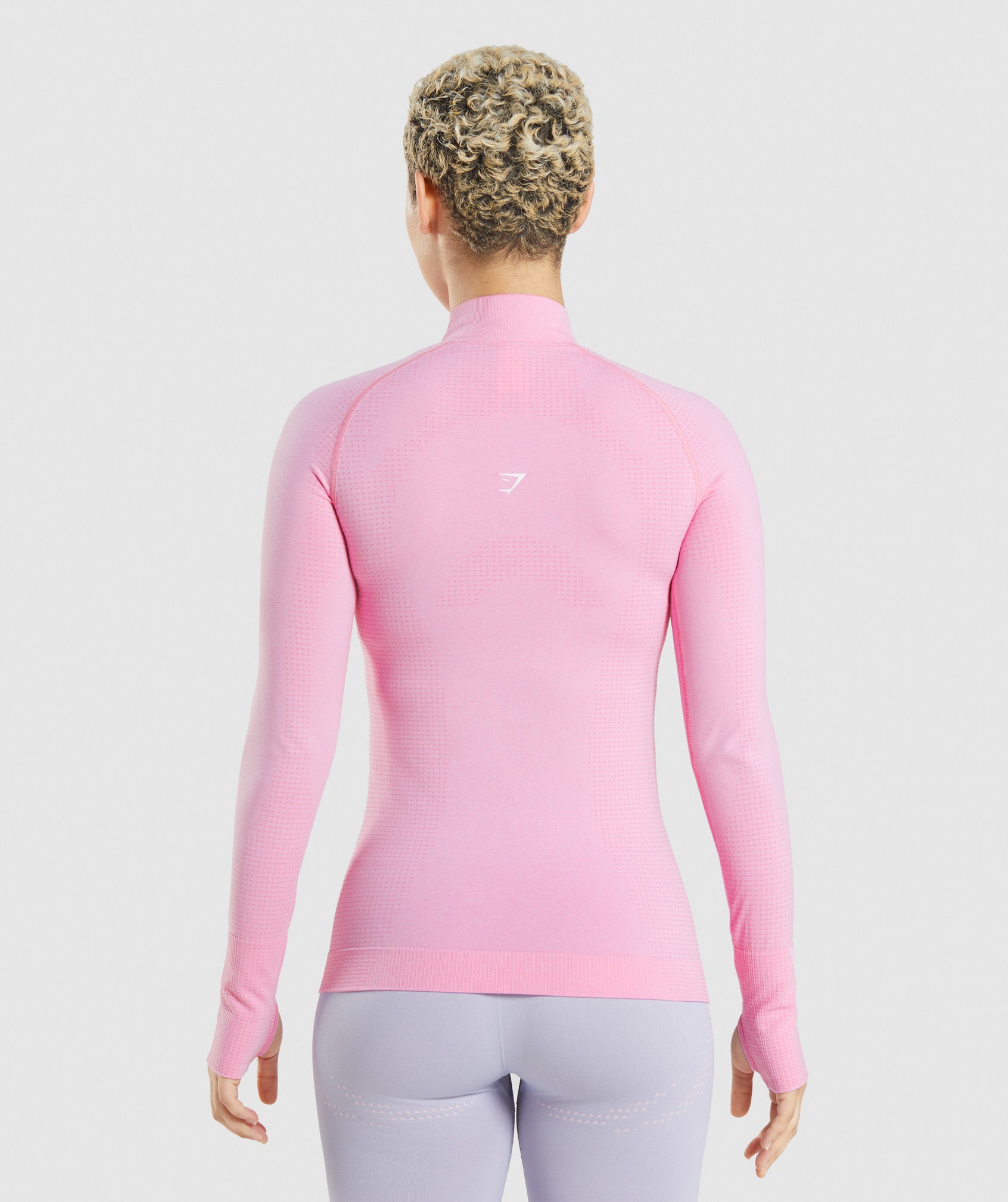 Vital Seamless 2.0 1/2 Zip Pullover in Sorbet Pink Marl - view 2