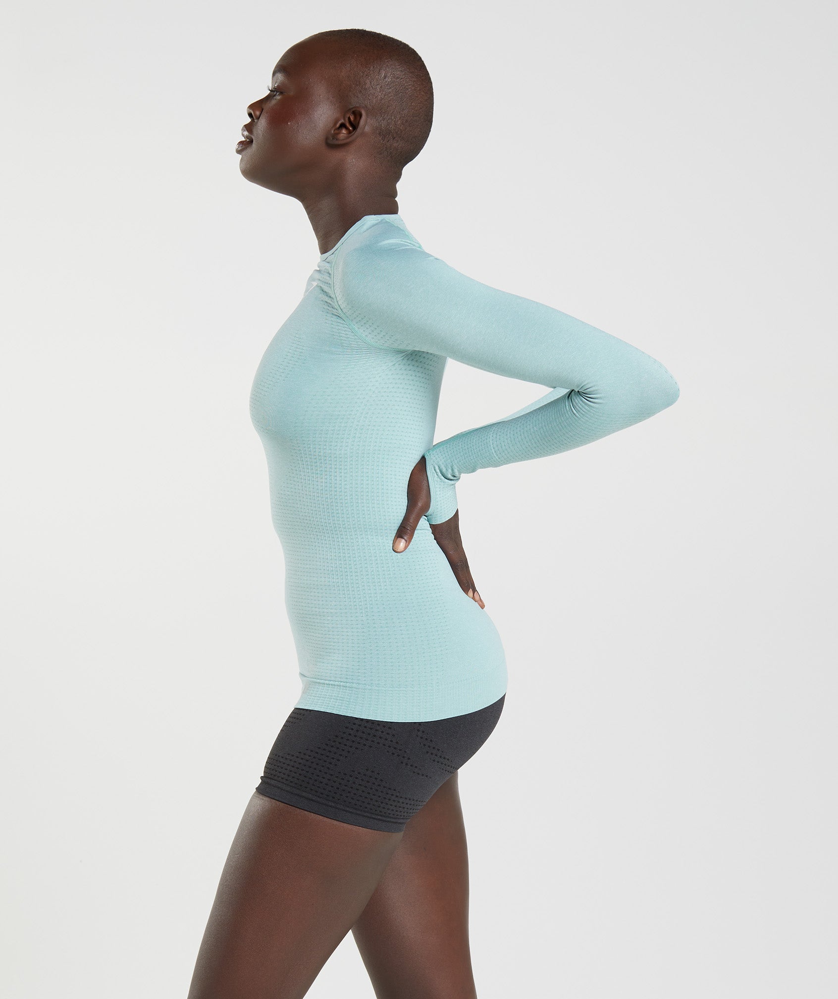 Vital Seamless 2.0 Long Sleeve Top in Pearl Blue Marl - view 3