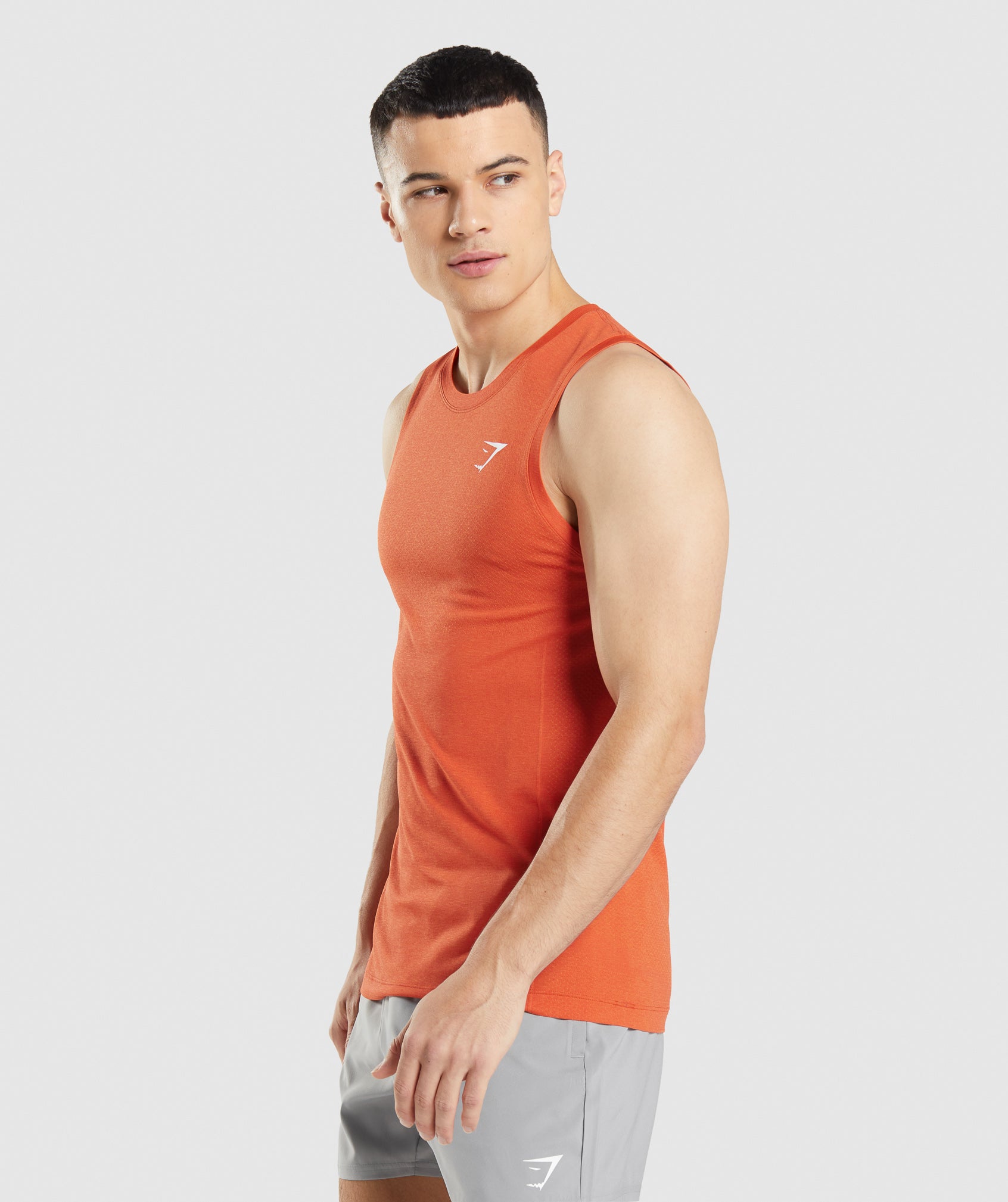 Vital Seamless Light Tank in Papaya Orange Marl - view 3