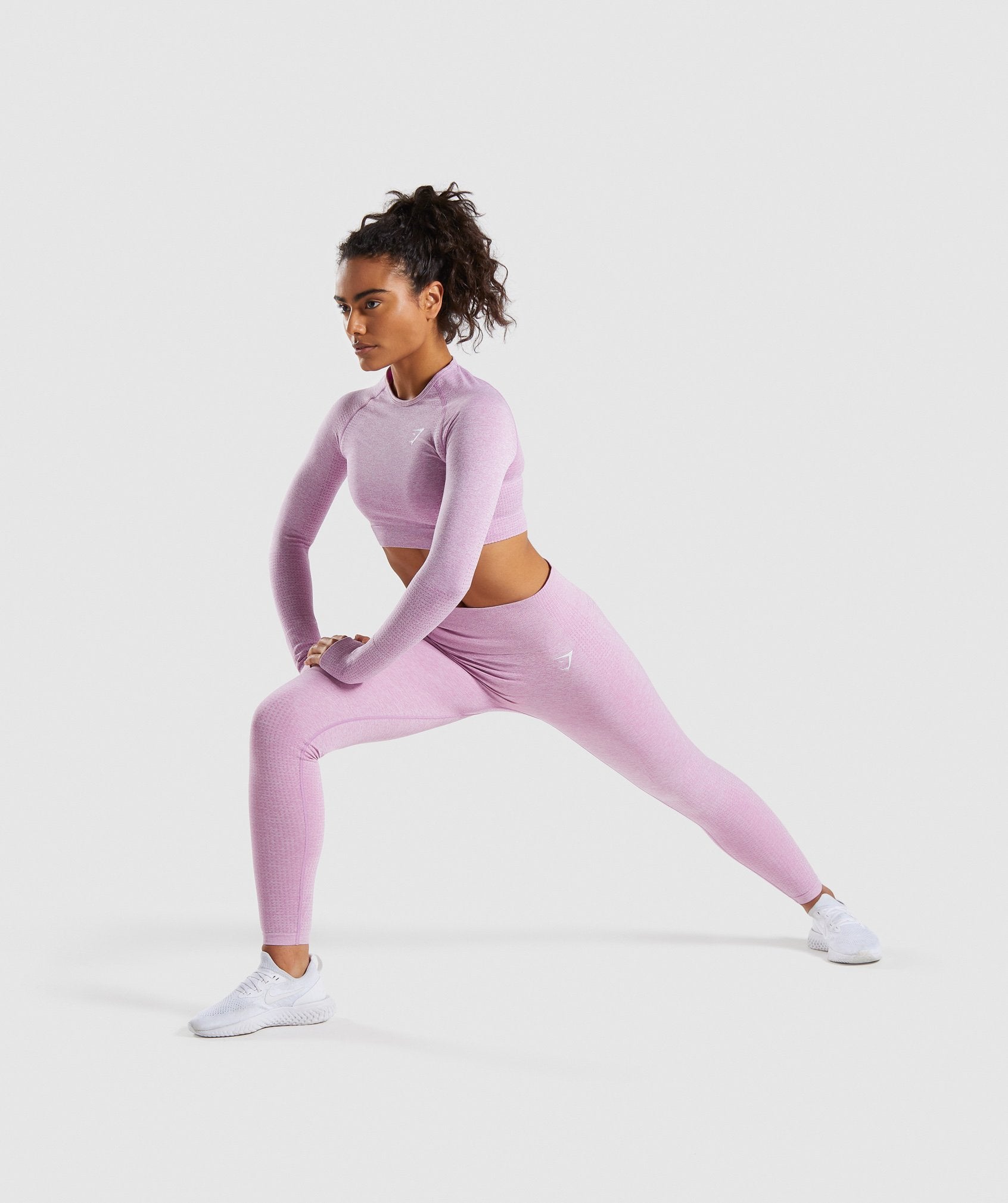 Vital Seamless Long Sleeve Crop Top in Pink - view 4