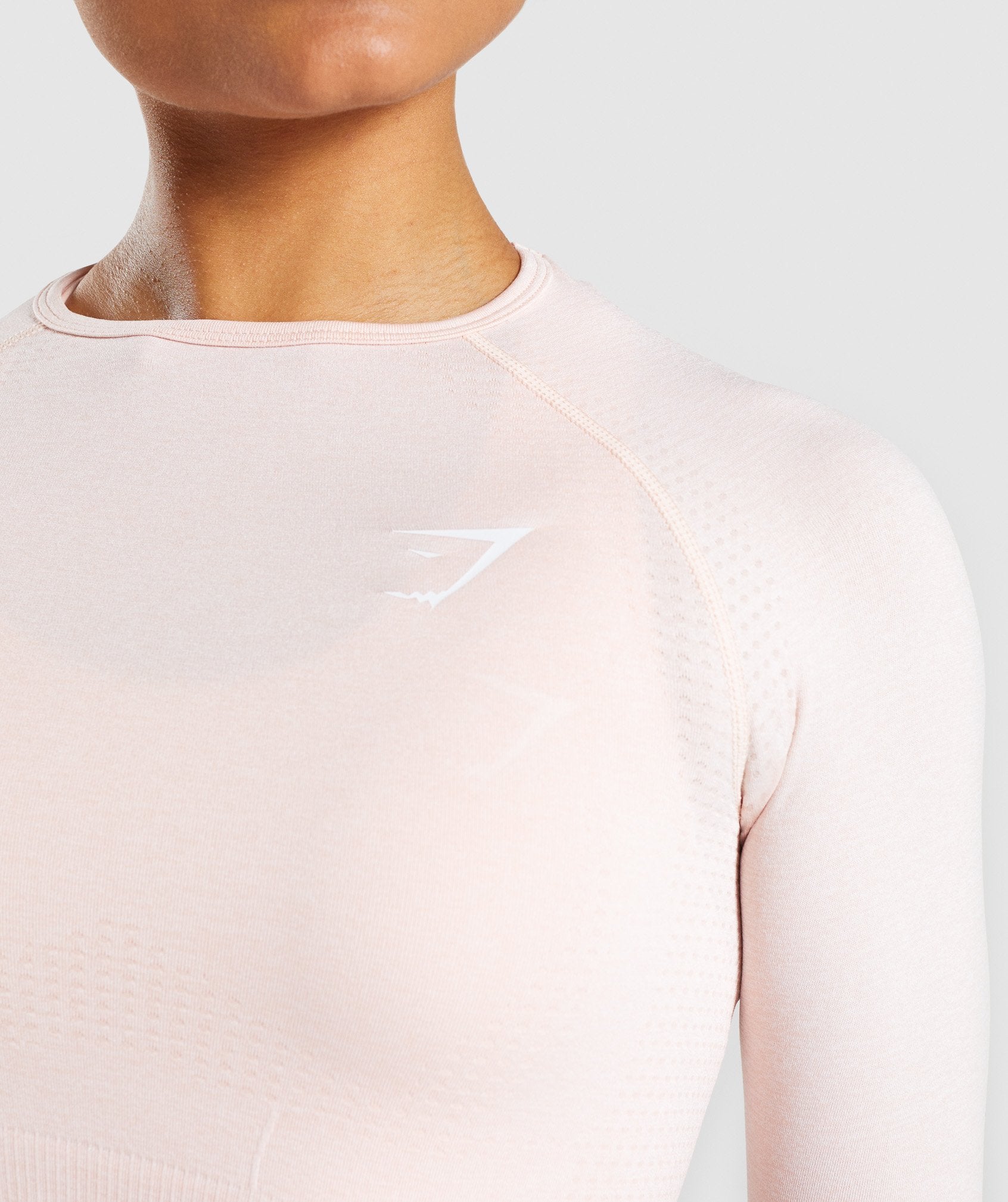 Vital Seamless Long Sleeve Crop Top in Blush Nude Marl - view 5