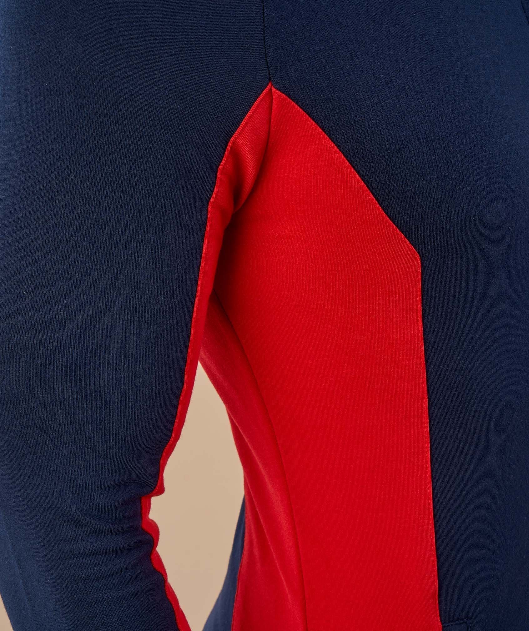 Fit Hooded Top in Sapphire Blue/Red - view 5