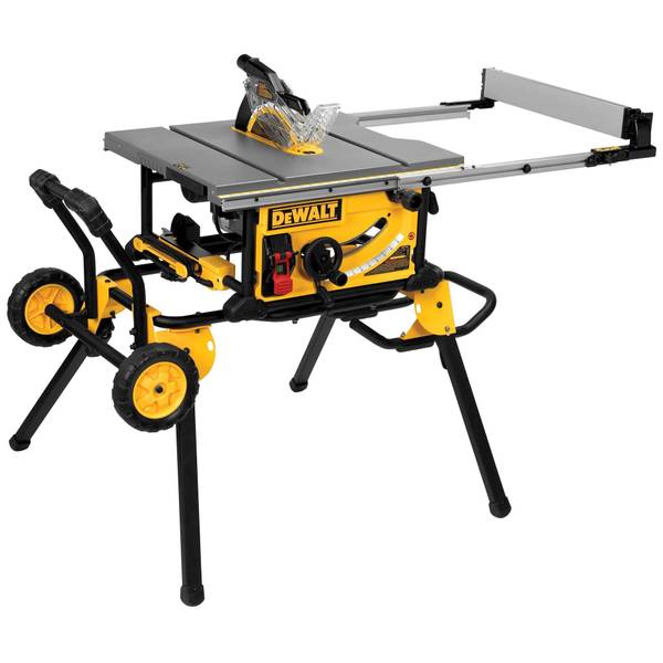 DEWALT 10" Jobsite Table Saw 32-1/2" Rip Capacity, and a Rolling Stand