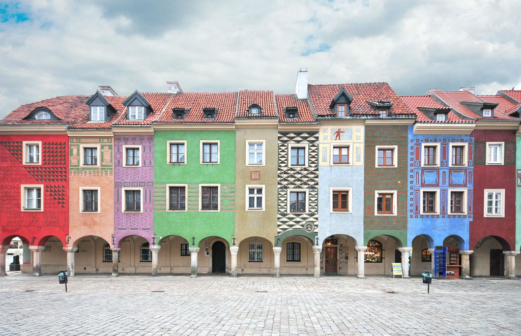  Houses on old market square in Poznan Poland