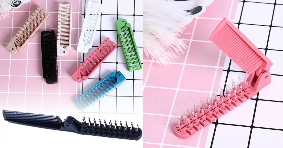 Folding Hairbrush and comb in one